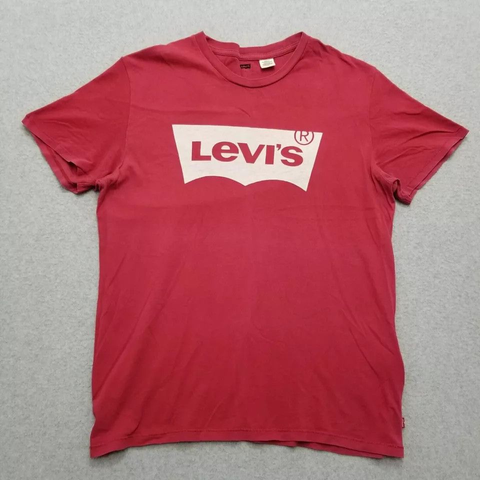 Levi's Levis Shirt Mens Large Short Sleeve Crew Neck Spell Out Logo Size US L / EU 52-54 / 3 - 1 Thumbnail
