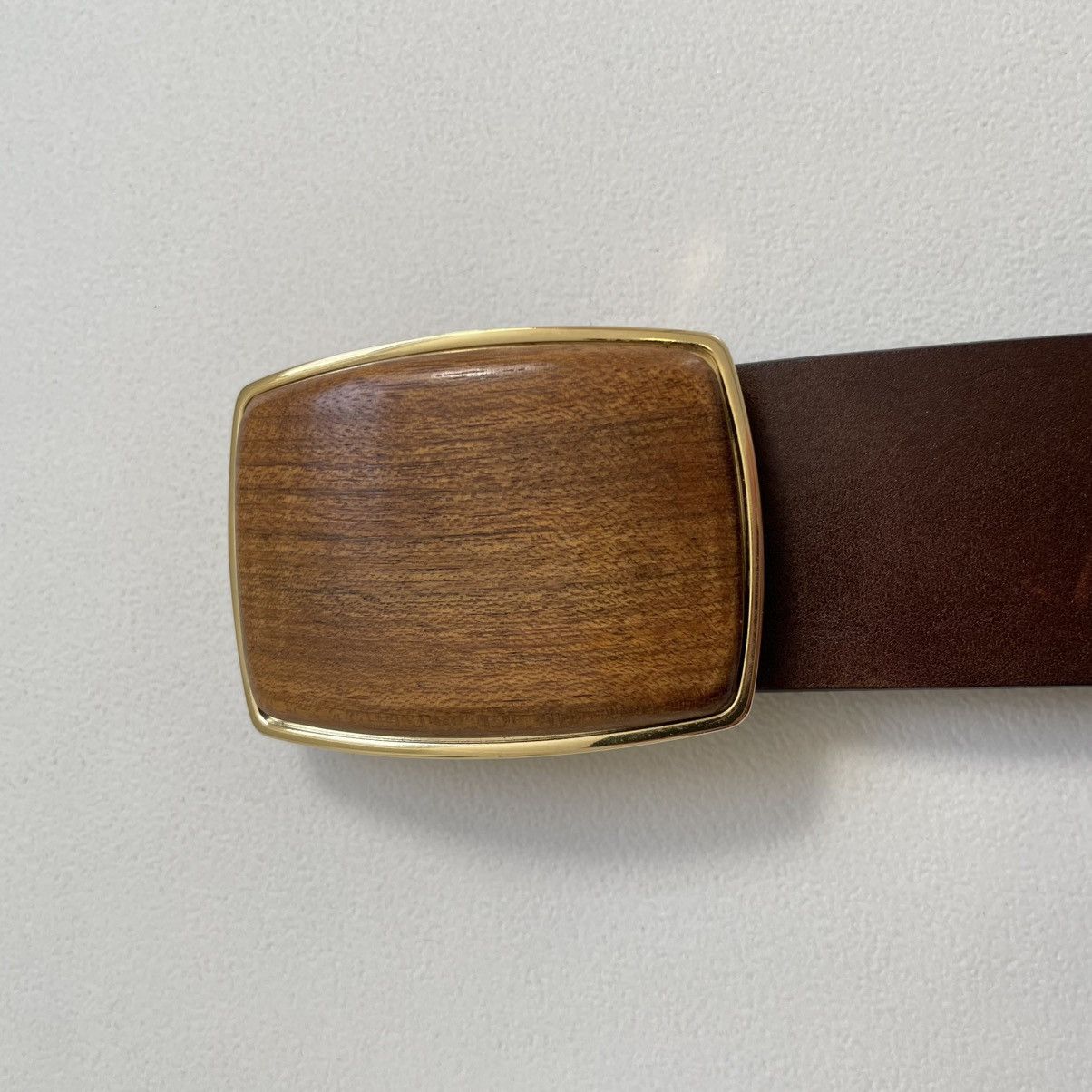 Maison Margiela S/S 11 ‘Woodgrain’ Buckle Leather Belt Size 36 - 13 Thumbnail