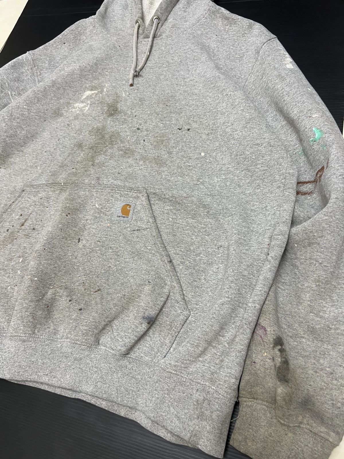Carhartt VINTAGE Y2K THRASHED FADED CARHARTT OVERSIZE HOODIE Size US XL / EU 56 / 4 - 4 Thumbnail