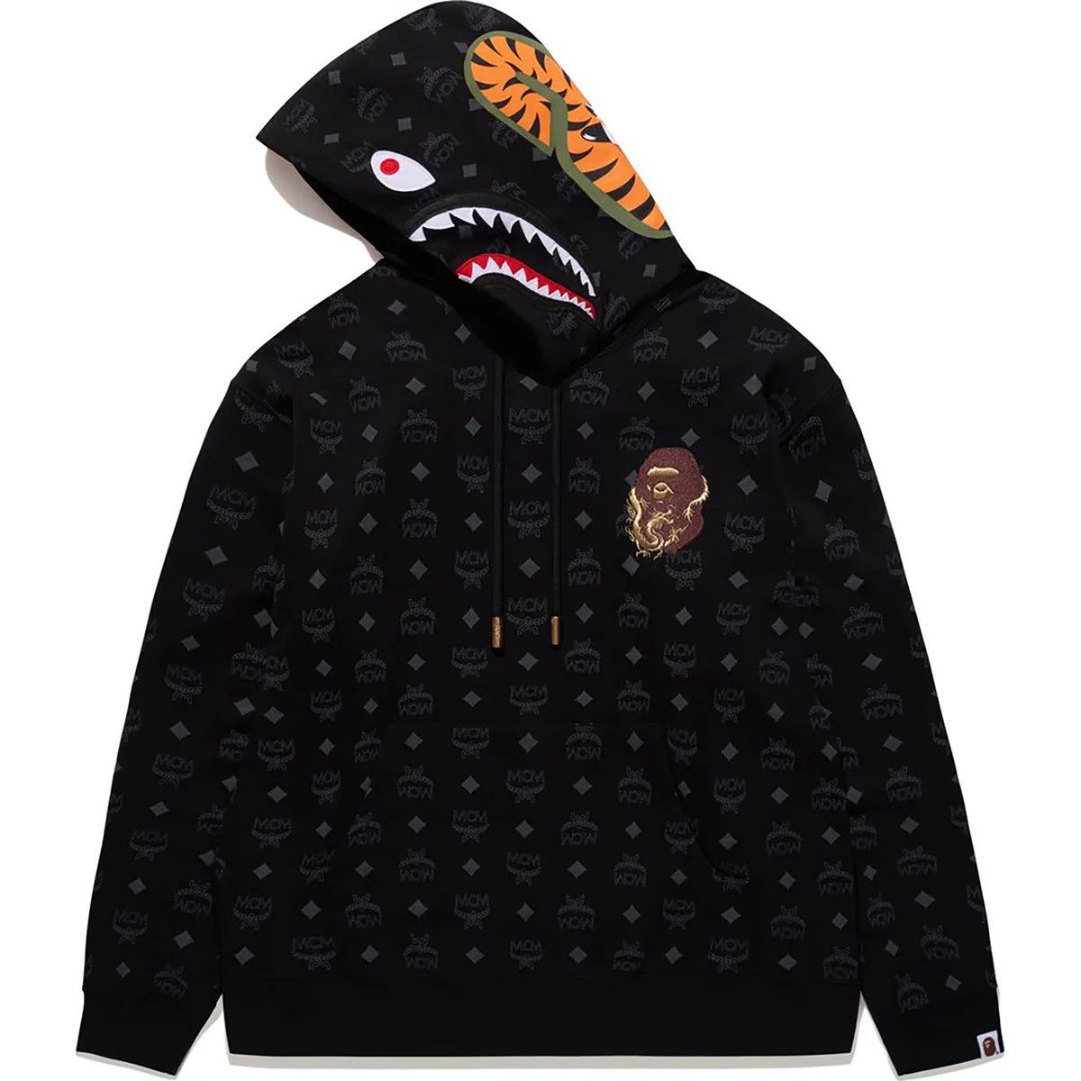 Bape × MCM BAPE x MCM Shark Pullover Hoodie Black Size US XL / EU 56 / 4 - 5 Thumbnail