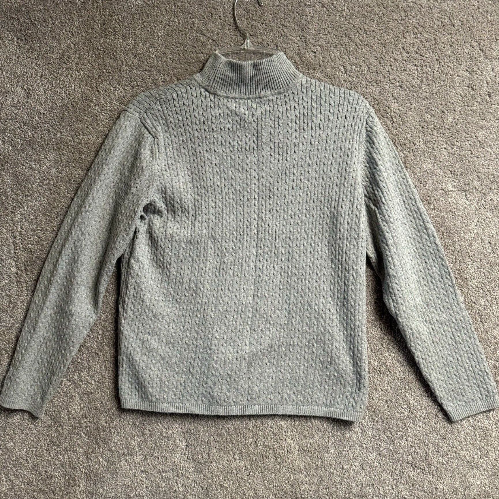 Vintage VINTAGE 90s Sweater L Cable-Knit Knit Cable Knit Preppy Minimalist Chic Office Fall Women L Gray Mock Neck Pullover Satisfaction? Size L / US 10 / IT 46 - 6 Thumbnail