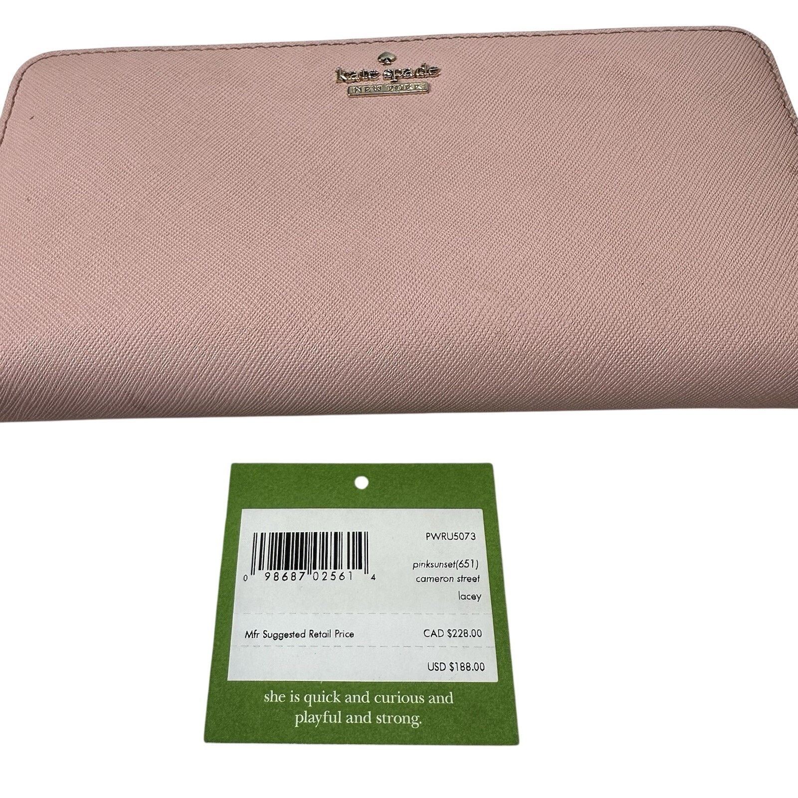 Kate Spade KATE SPADE Cameron Street Zip Wallet Pink Leather PWRU5073 Size ONE SIZE - 3 Thumbnail