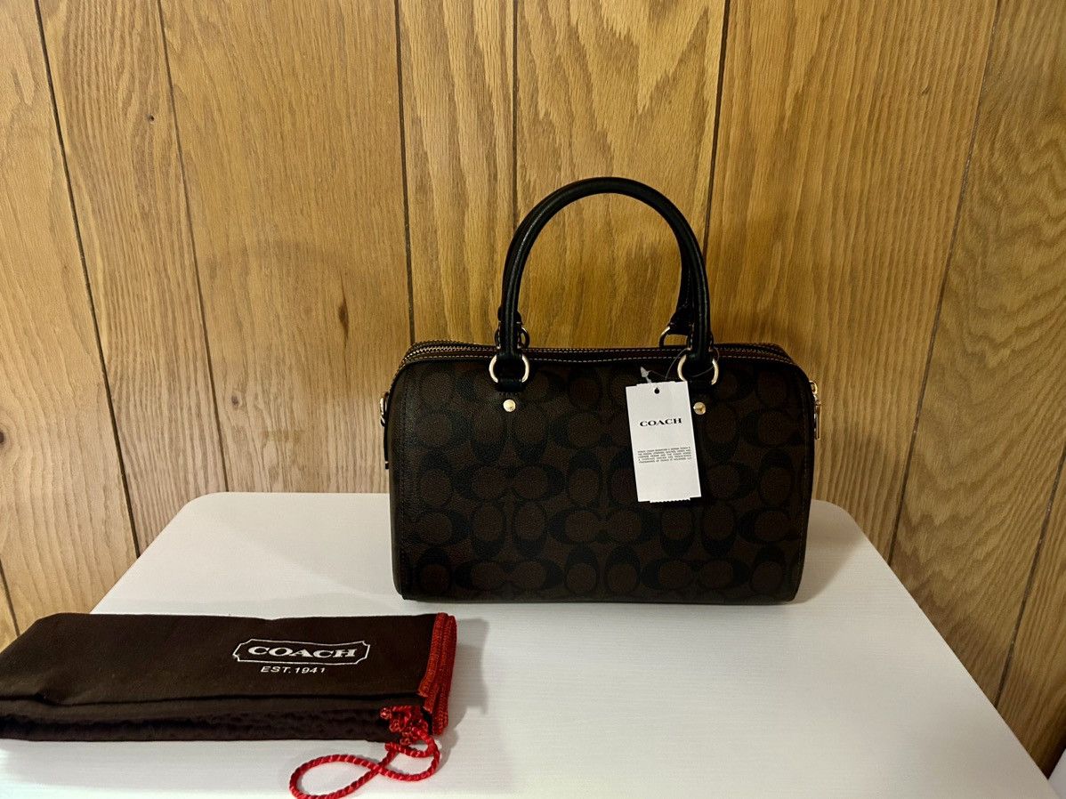 Coach Rowan Satchel Crossbody Signature Canvas w/ Ski Patches Size ONE SIZE - 4 Thumbnail