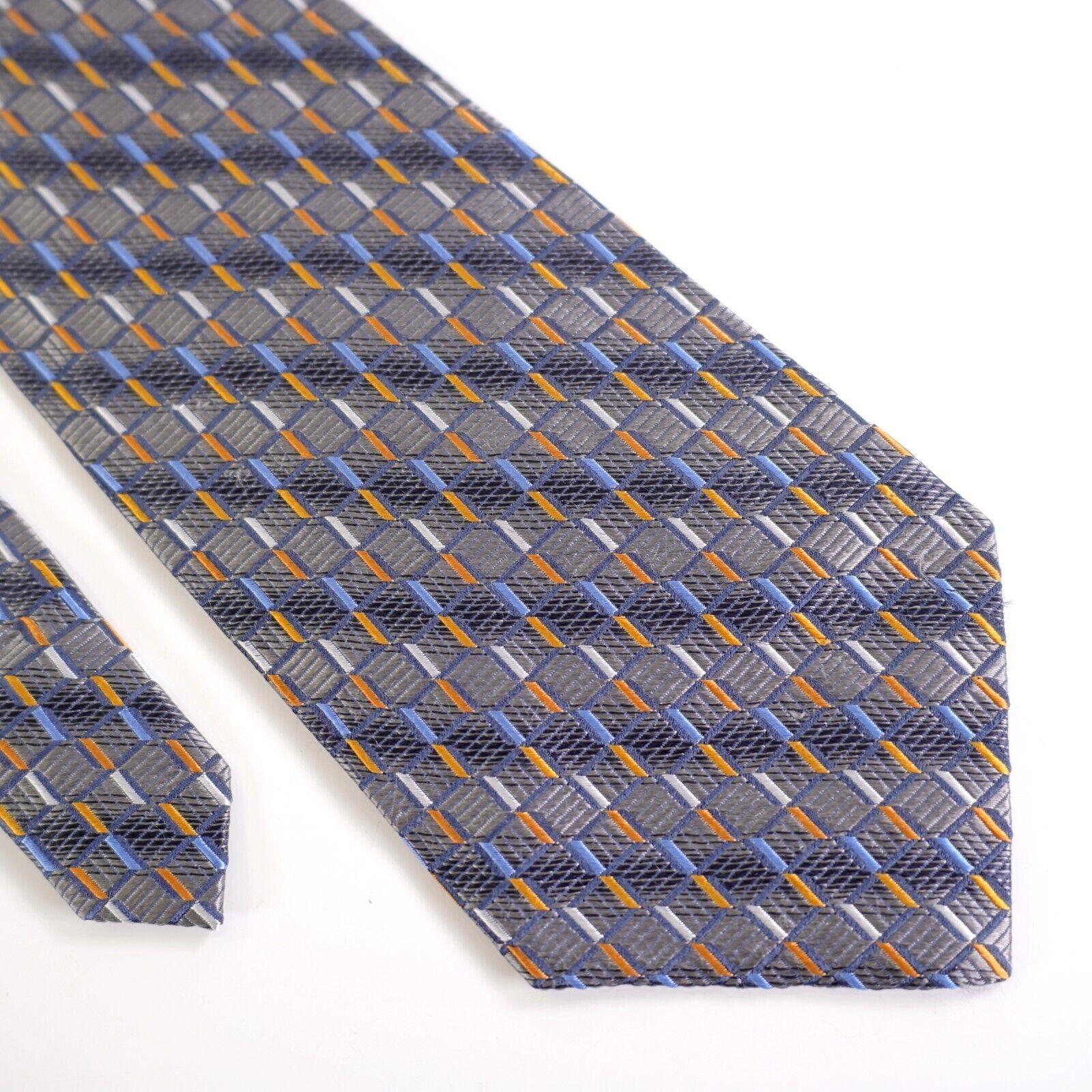 Carlo Palazzi Carlo Palazzi Couture Woven Gray Blue Orange Geometric Wide Size ONE SIZE - 1 Thumbnail
