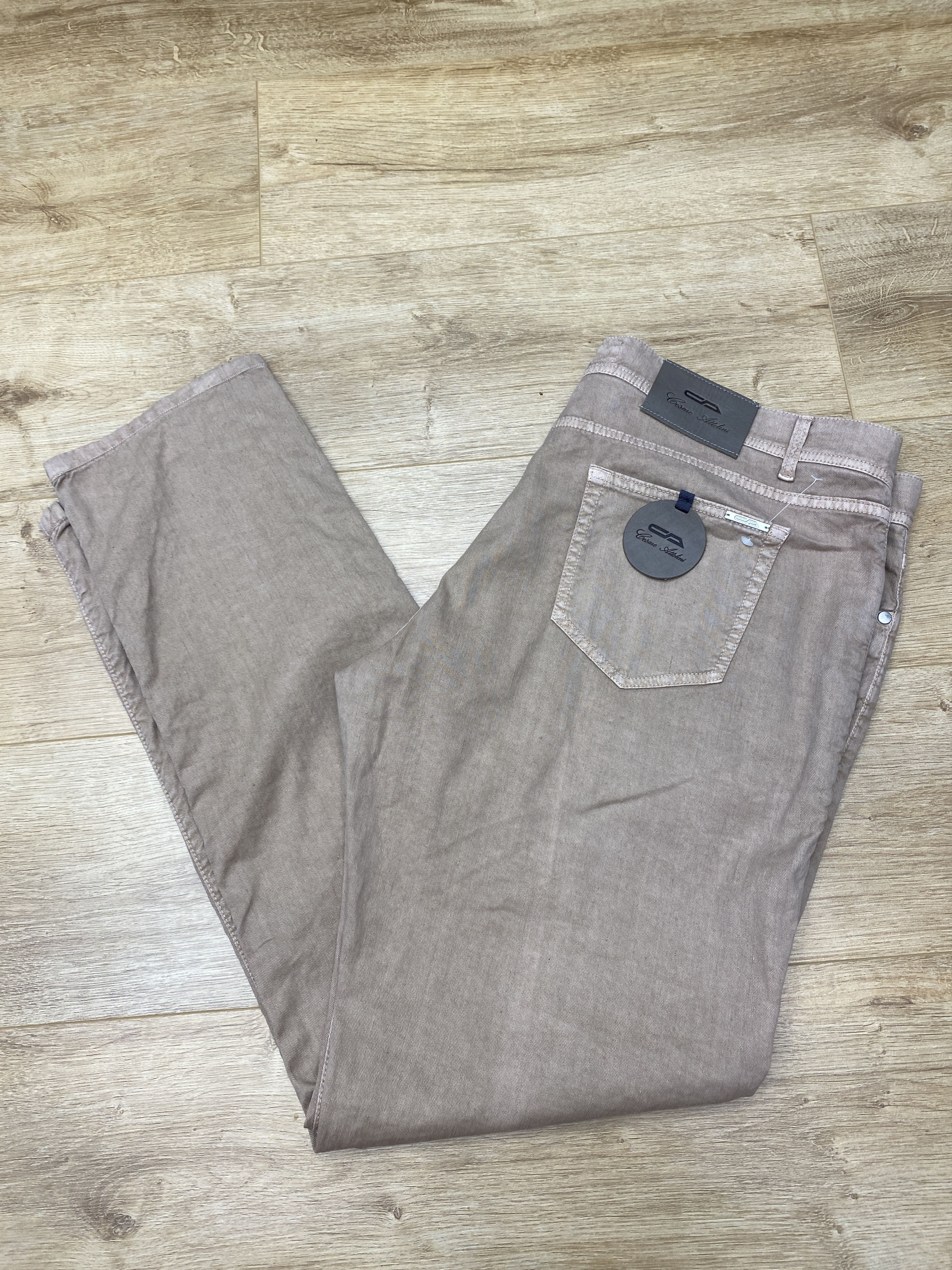 image of Cesare Attolini Napoli Linen Trousers Pleated Men Size 42 in Beige