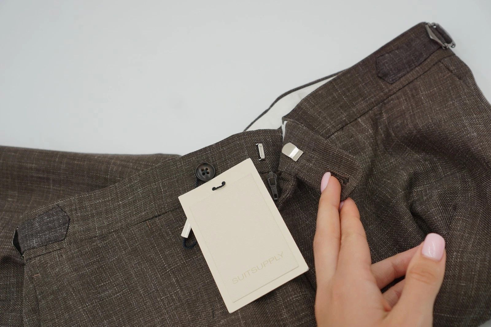 Suitsupply Men Suitsupply Pants Brown Wool Silk & Linen Brescia US38 Size 38R - 3 Thumbnail