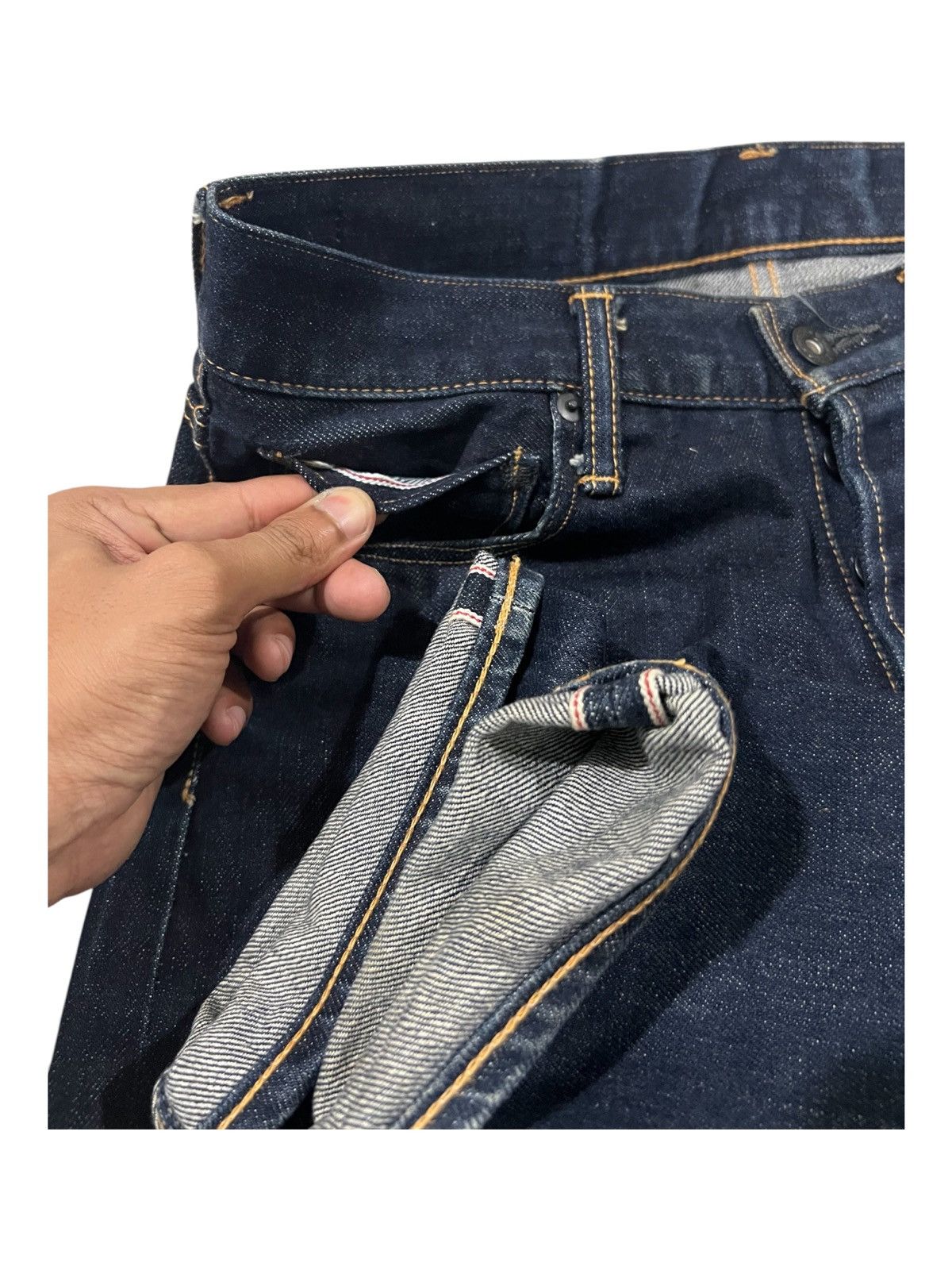 Japanese Brand Vintage Kuro Graphite Oikawa Denim Co Indigo Selvaged Denim Size US 31 - 6 Thumbnail