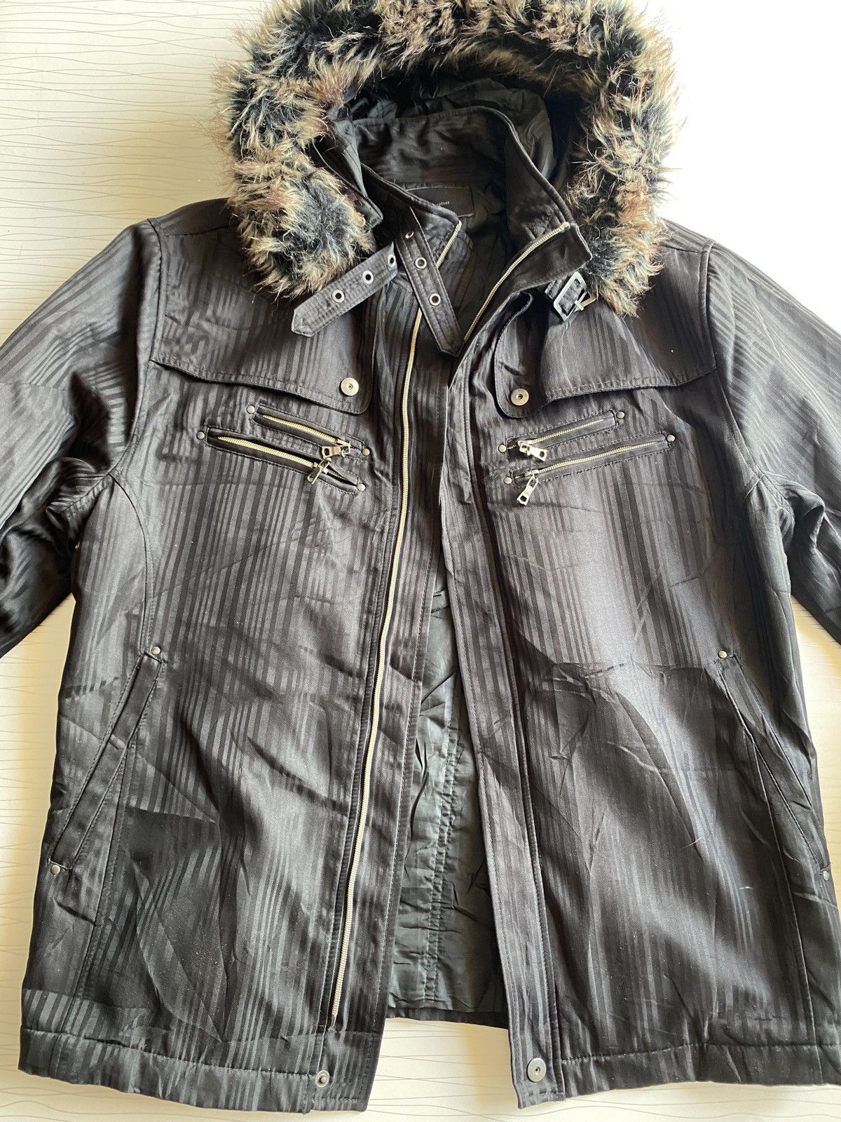 14th Addiction JAPANESE BRAND BAREFOOT FUR JACKET MULTI ZIPPER GHOTIC PUNK Size US L / EU 52-54 / 3 - 17 Thumbnail