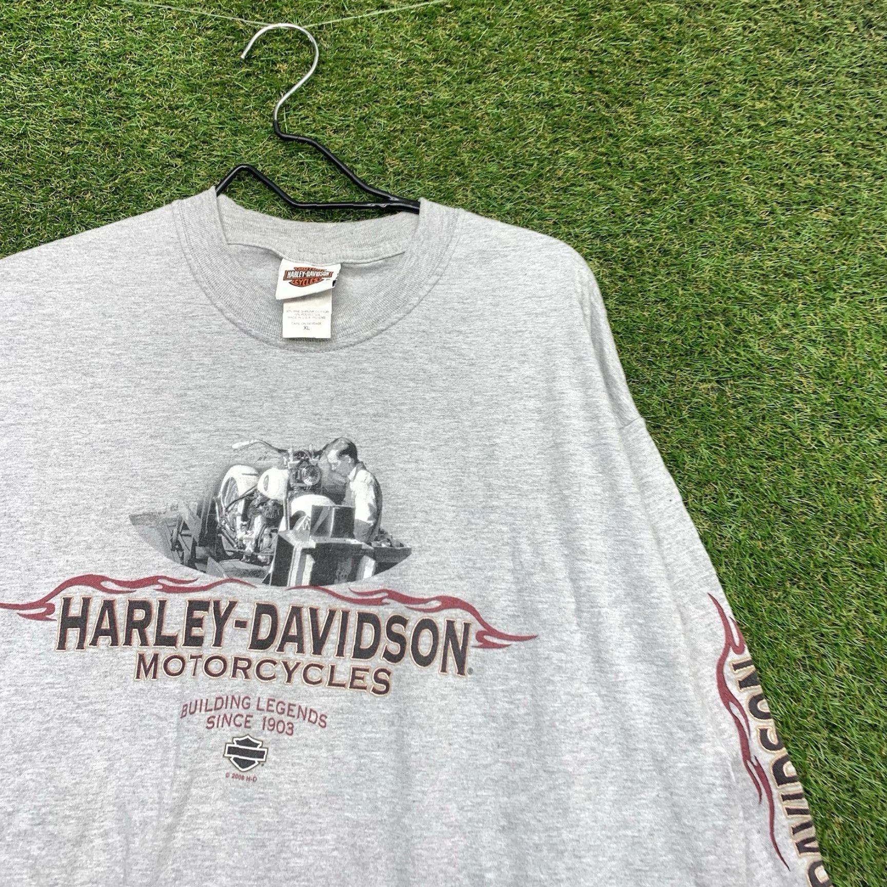 Harley Davidson Harley-Davidson Shirt Mens XL Motorcycle Long Sleeve Flame Dice Cards Casino Shirt Size US XL / EU 56 / 4 - 3 Thumbnail