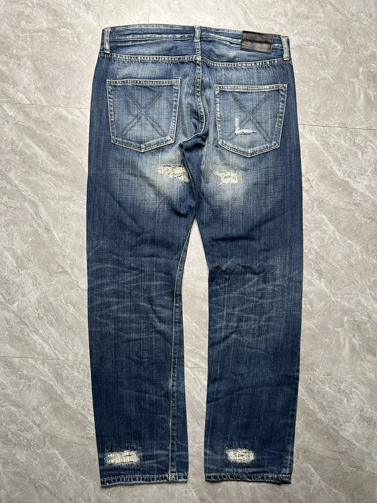 Original Fake Kaws x Original Fake S/S 11 Distressed Selvedge Jeans Size US 34 / EU 50 - 2 Thumbnail
