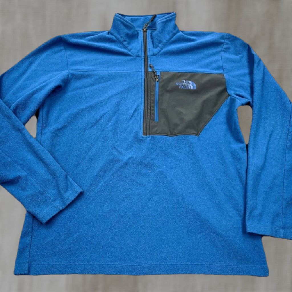 The North Face North Face Sweate Men Large Blue Pullover Half Zip Fleece Jacket Layer Hiking Size US L / EU 52-54 / 3 - 1 Thumbnail