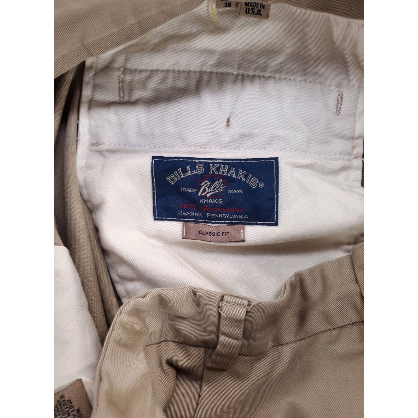Bills Khakis BILLS KHAKIS Classic Fit Pants Tan Pleated Made USA Mens 38 (37 x 30 Actual) Pants Mens 37 Brown Chino 30 Inseam Size US 37 - 3 Thumbnail