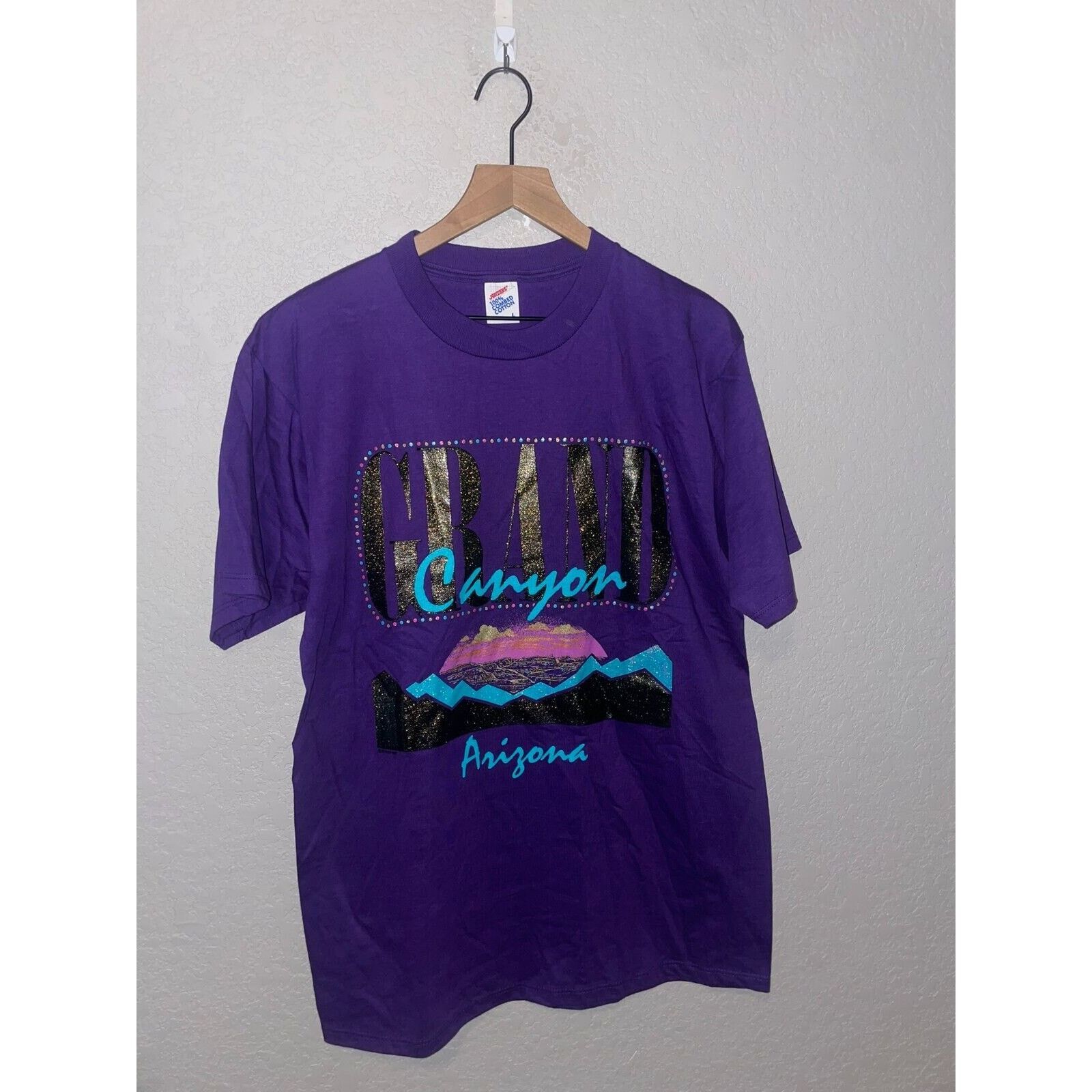 Jerzees Vintage Grand Canyon Shirt Arizona Purple Gold Tee VTG Large Size US L / EU 52-54 / 3 - 1 Thumbnail