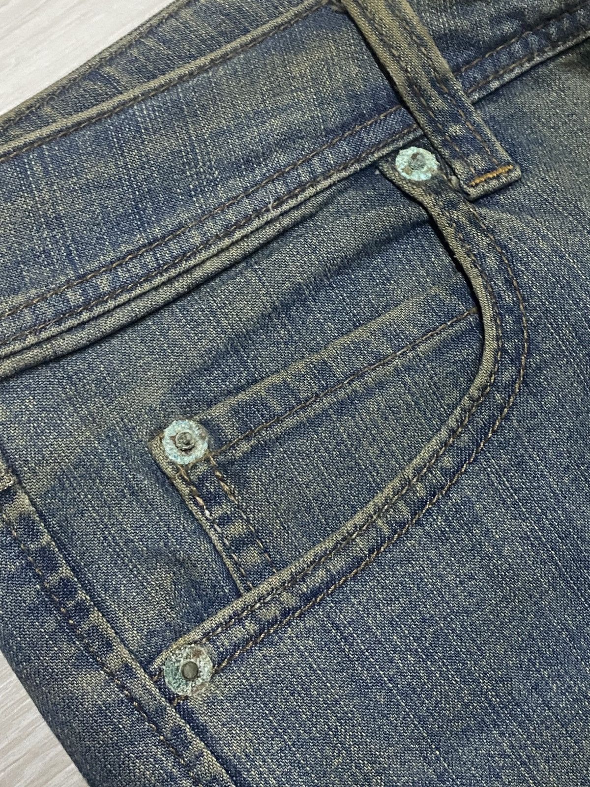 Japanese Brand Vintage Japanese Brand Crazy Mud Wash Distressed Flare Jeans Size US 30 / EU 46 - 13 Thumbnail