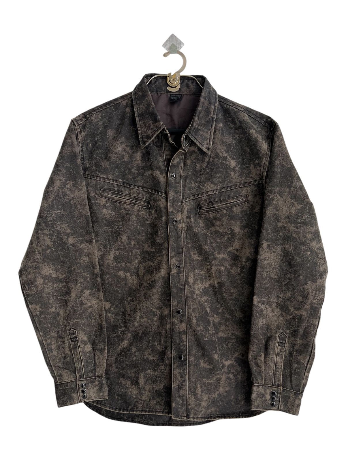 Japanese Brand × Tornado Mart × Yasuyuki Ishii Y2K Rusty Black Mosaic Snap Button Western Shirt Work Jacket Size US M / EU 48-50 / 2 - 1 Thumbnail