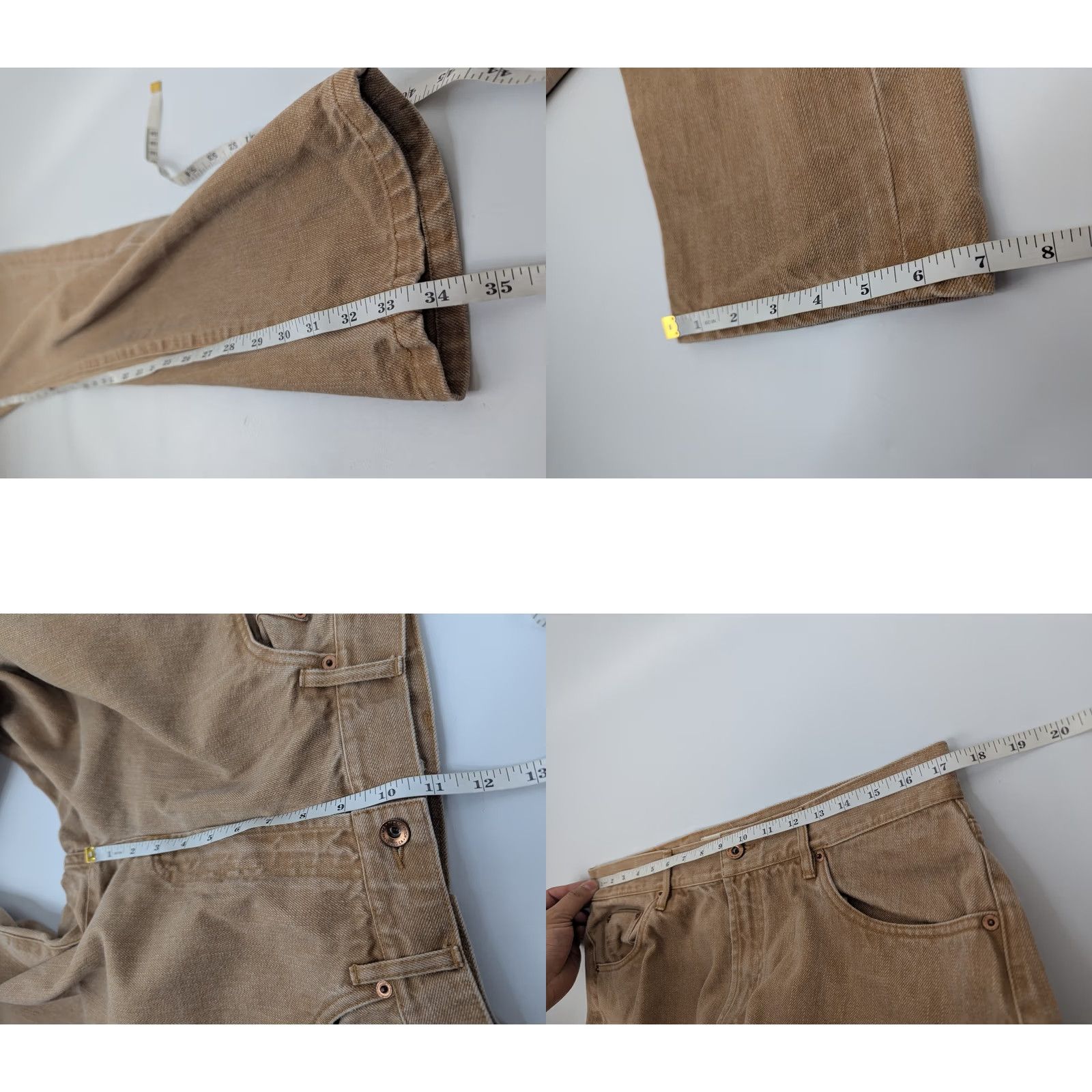 Taylor Stitch Taylor Stitch Jeans Slim Sand Tan Selvedge Denim Mens 34 Brown Cotton 5-Pocket Design Straight Mid Rise Vintage No Size US 34 / EU 50 - 8 Thumbnail