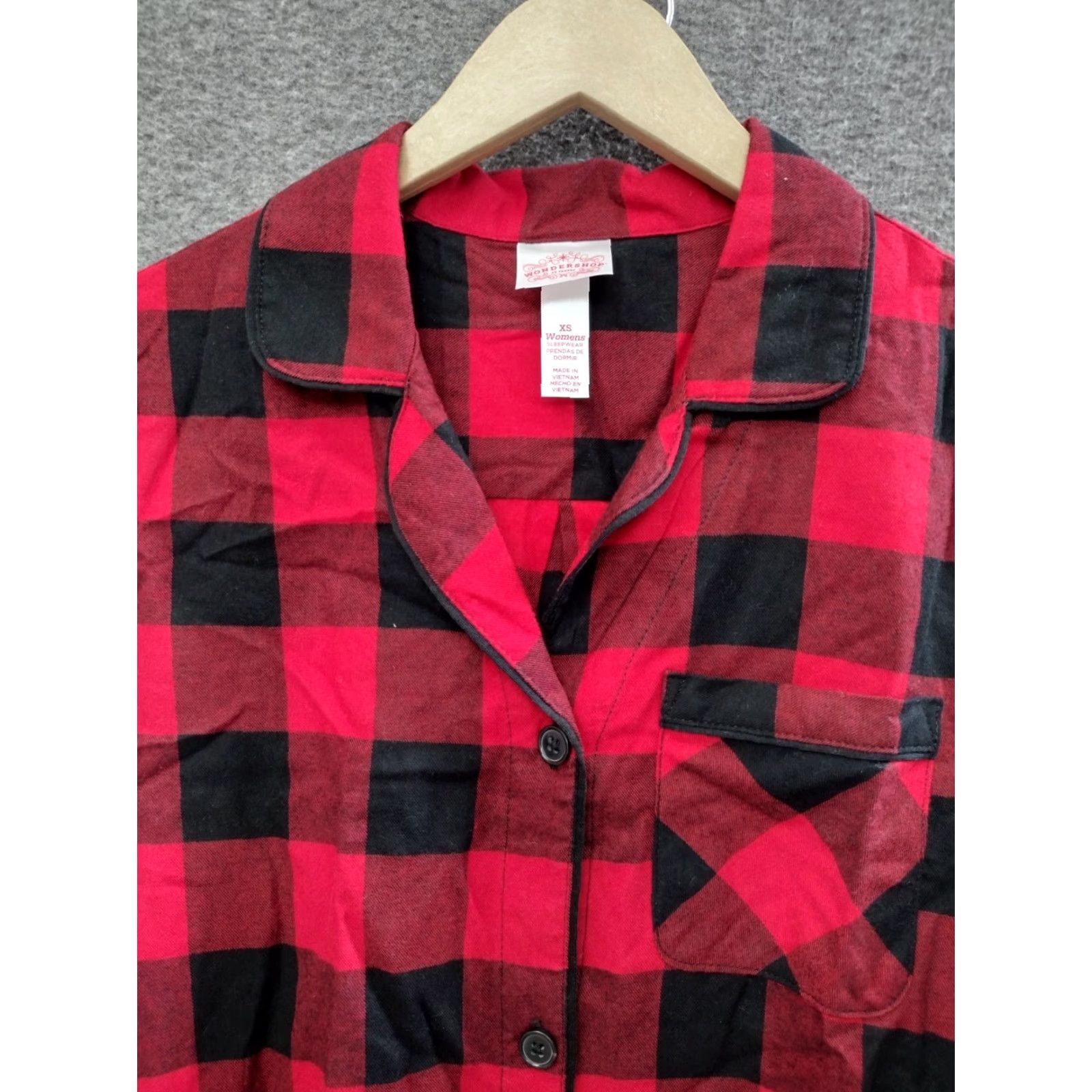 Vintage Wondershop Sleep Shirt Shirt Red XS Flannel Plaid Womens Sleepshirt Button Collared Pocket Cotton 100% Long Sleeve Nite Nite Shirt Size XS / US 0-2 / IT 36-38 - 3 Thumbnail