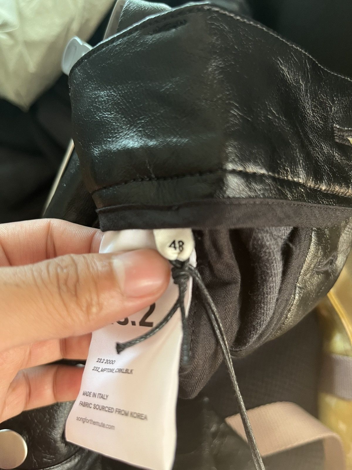 Song For The Mute FW23 Song For The Mute Crinkled Faux Leather Cigarette Pants Size US 32 / EU 48 - 8 Thumbnail