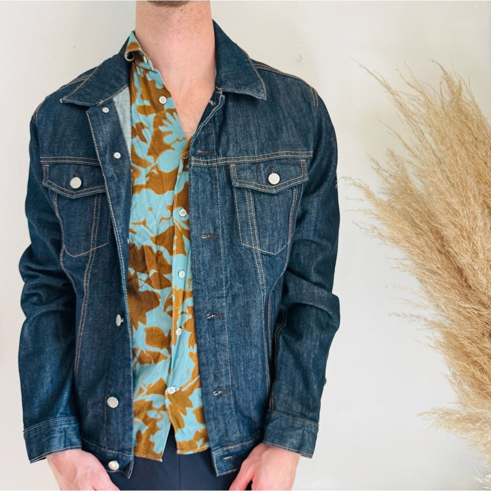 Gap GAP Oversized Navy Blue Silver Button $110 Denim Jean Jacket Size US L / EU 52-54 / 3 - 1 Thumbnail