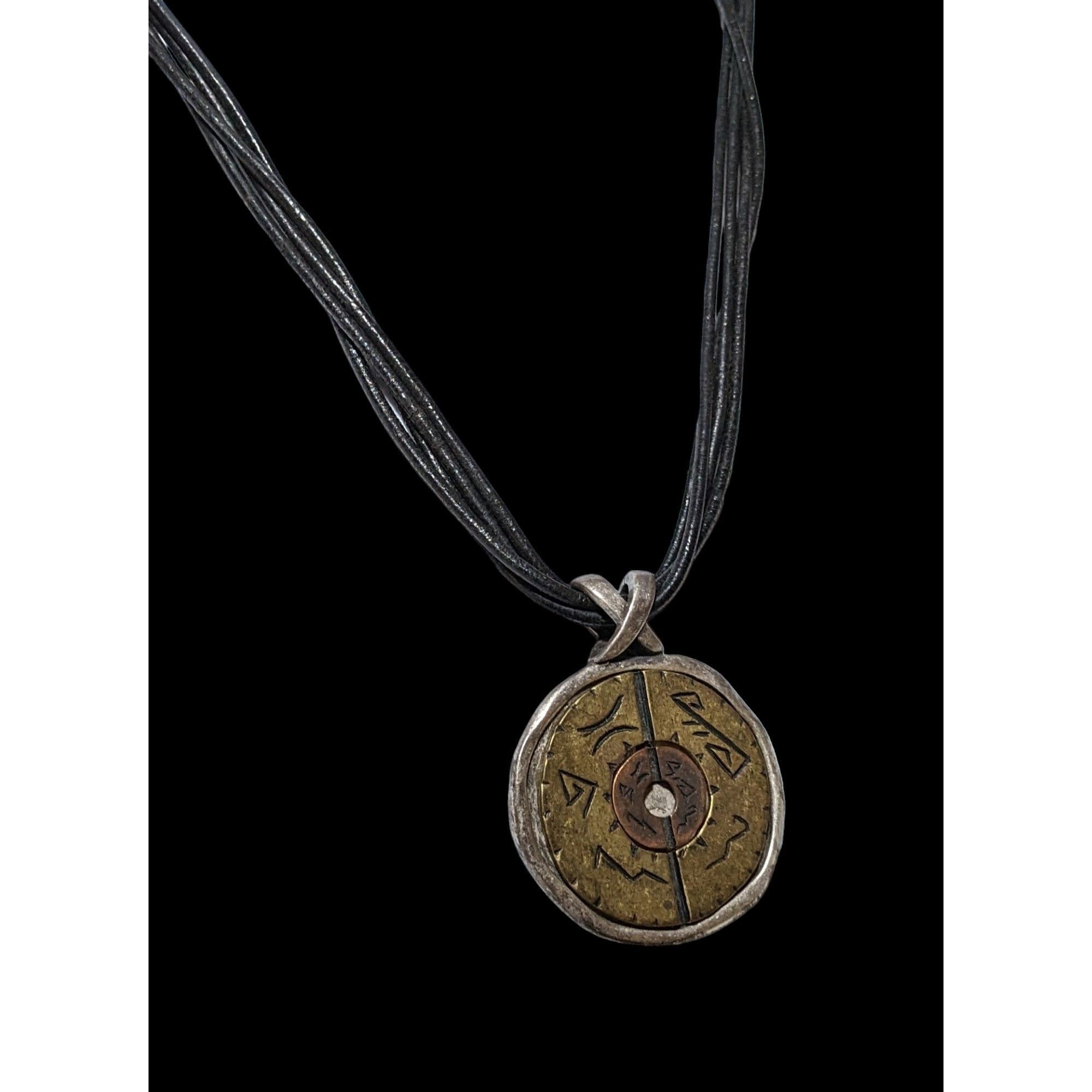 Chicos Chico's Vintage Brutalist Mixed Metal Pendant Necklace Size ONE SIZE - 4 Thumbnail