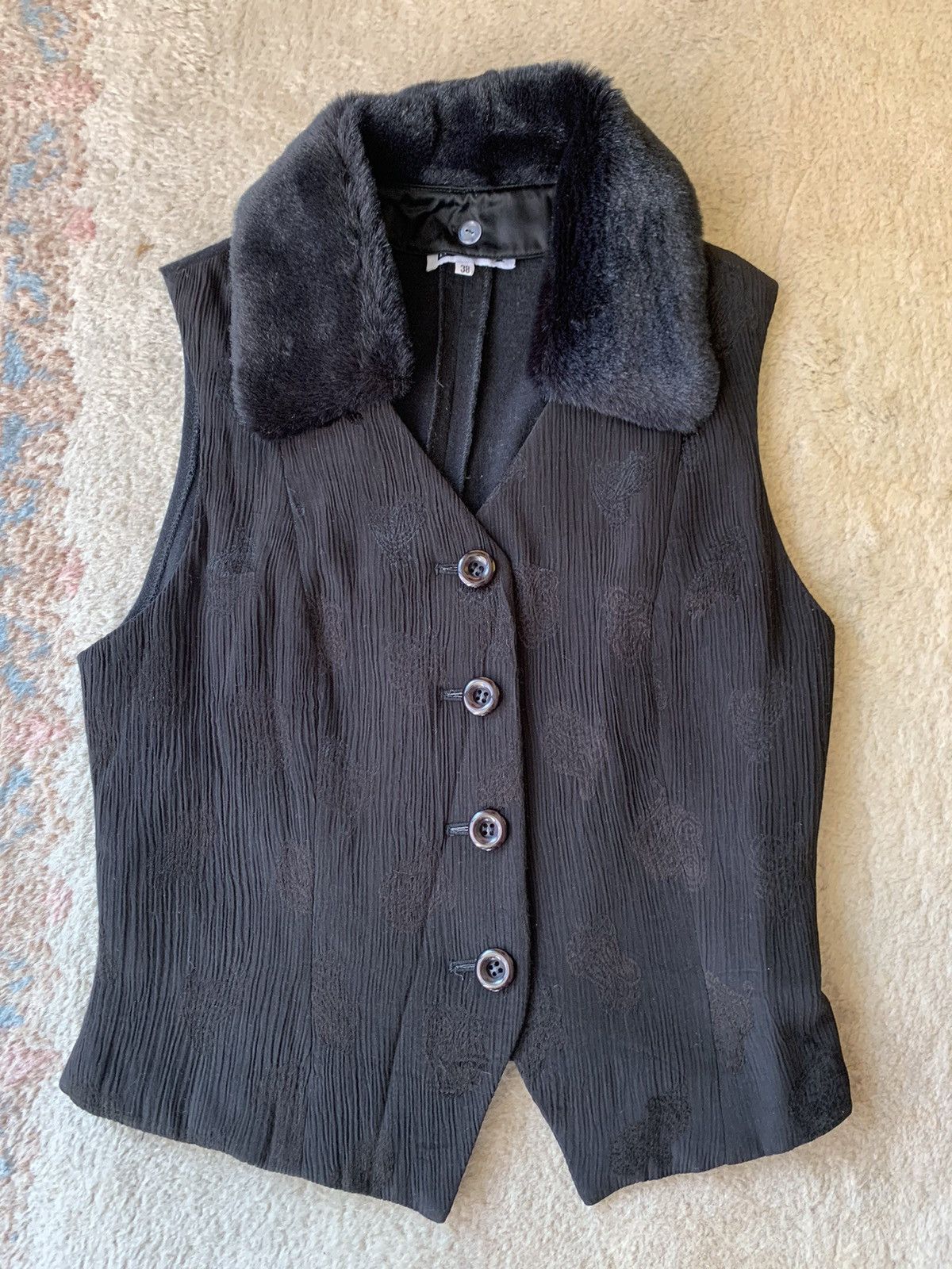 Vintage Vintage 90s Silk Fur Lined Button-Up Vest Size M / US 6-8 / IT 42-44 - 11 Thumbnail