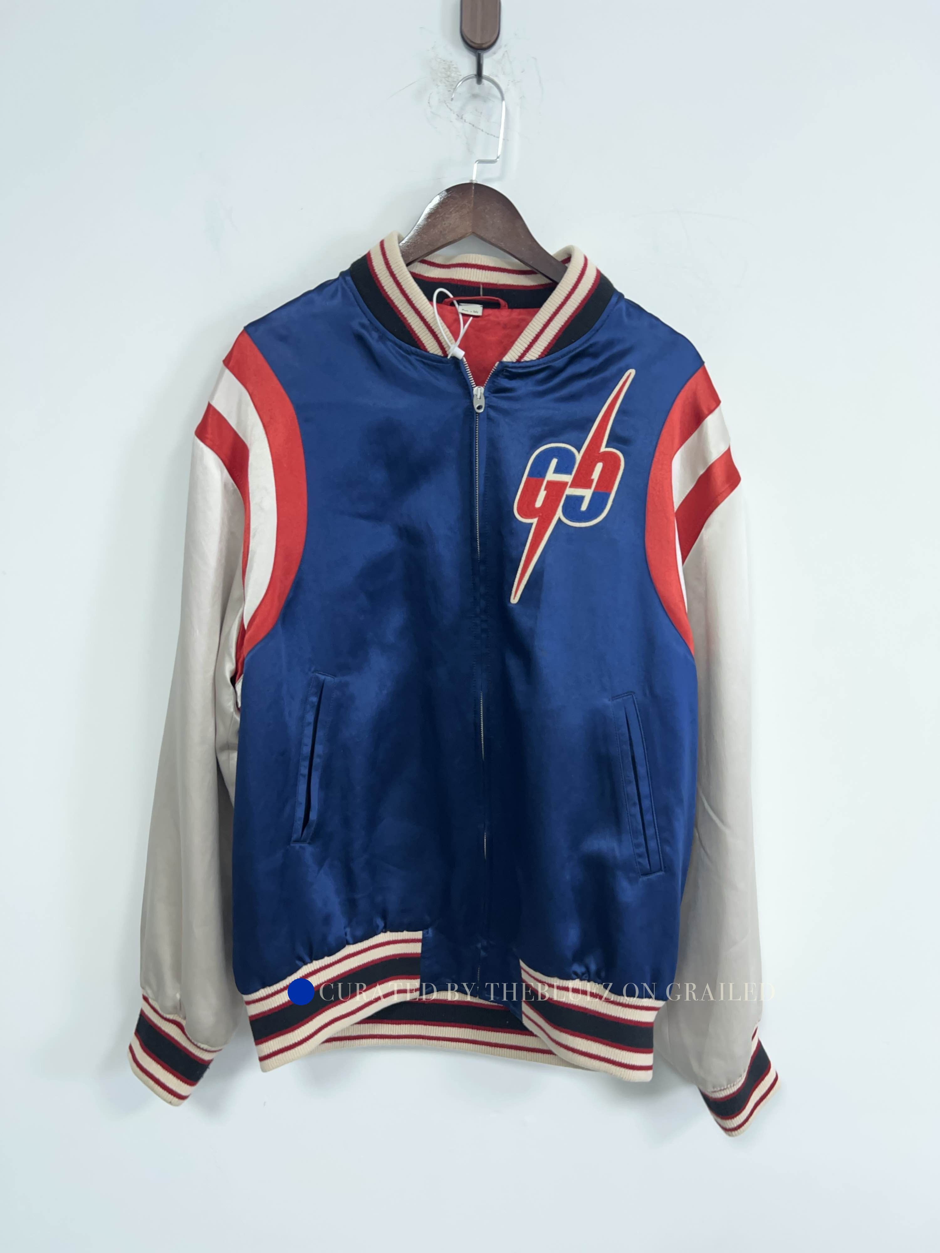 Gucci Star Logo Satin Bomber Jacket in Blue Size US M / EU 48-50 / 2 - 1 Thumbnail