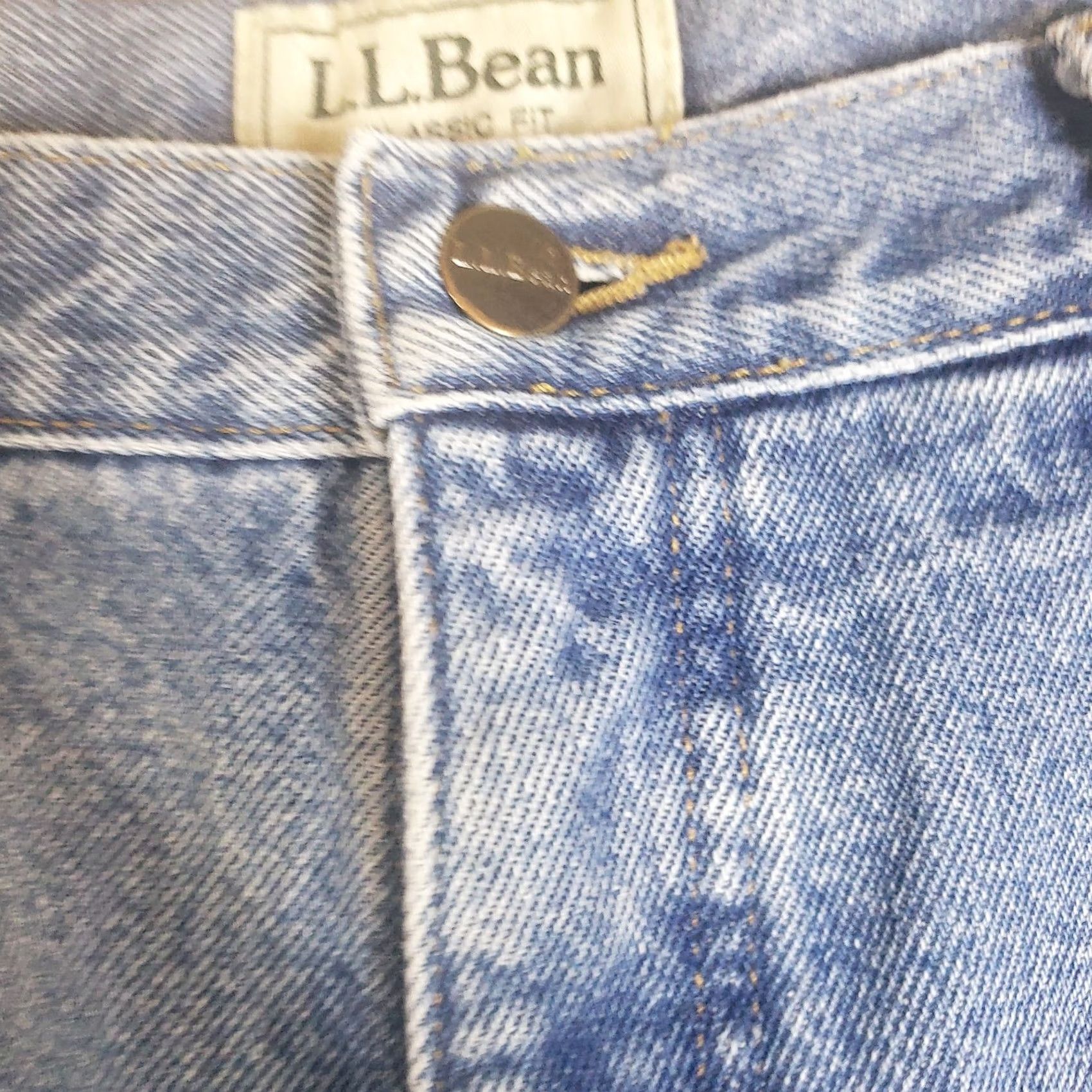 Vintage VINTAGE LL Bean Classic Fit Fleece Lined Jeans Blue Denim 35x30 Men's Size US 35 - 6 Thumbnail