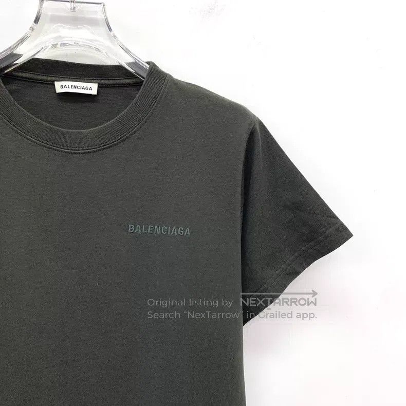 Balenciaga Balenciaga Dark Green Pattern Printed Cotton Round Neck Sh Size US M / EU 48-50 / 2 - 3 Thumbnail