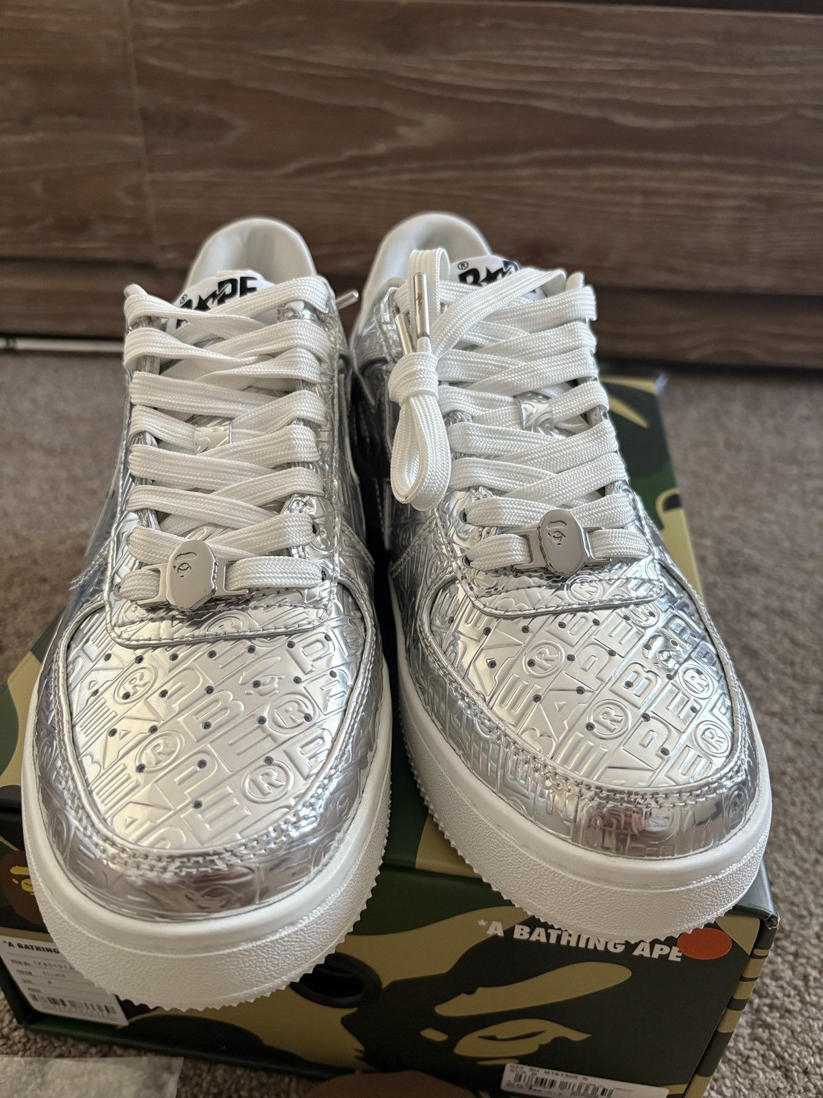 Bape Brand new A Bathing Ape Bape Sta #5 M2 metallic silver us8 Size US 8 / EU 41 - 3 Thumbnail