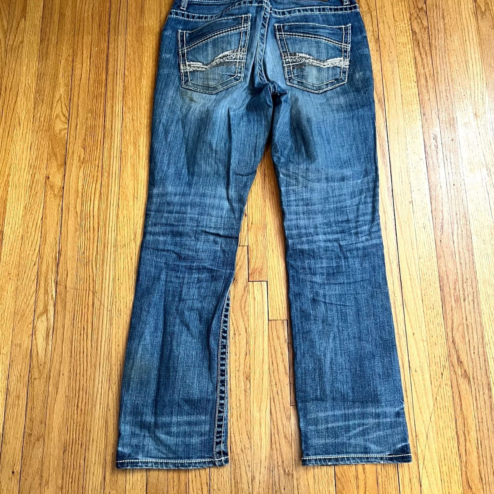 BKE BKE Jeans Mens 31 Blue Buckle Jake Straight Thick Stitch Size US 31 - 3 Thumbnail