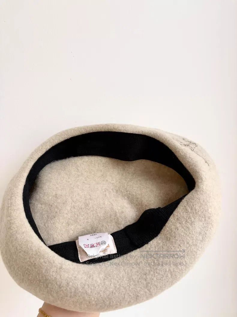 Vivienne Westwood Vivienne Westwood Oatmeal large Saturn embroidered beret Size ONE SIZE - 4 Thumbnail
