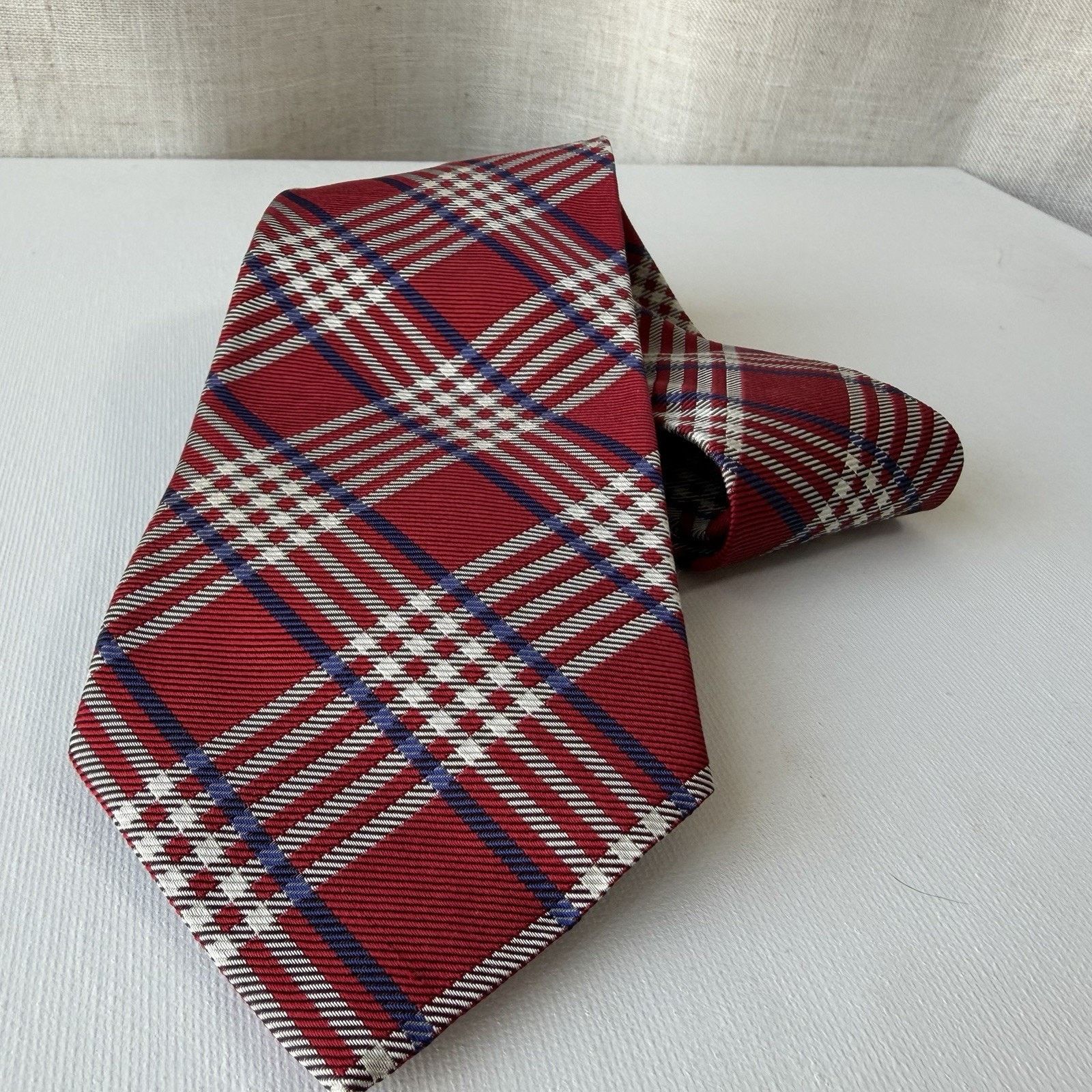 Lauren Ralph Lauren Lauren Ralph Lauren Red Holiday Tartan Silk Tie 90s Vintage Size ONE SIZE - 10 Thumbnail