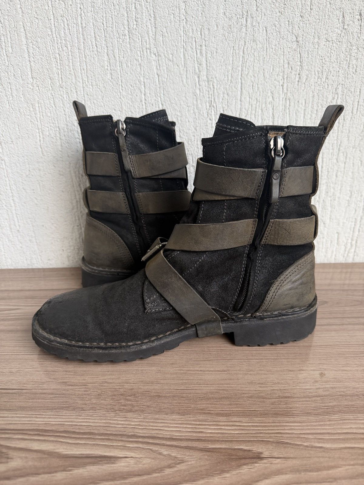 Diesel Y2K 🕷️Blistered leather wrap buckle boots Size US 10 / EU 43 - 13 Thumbnail