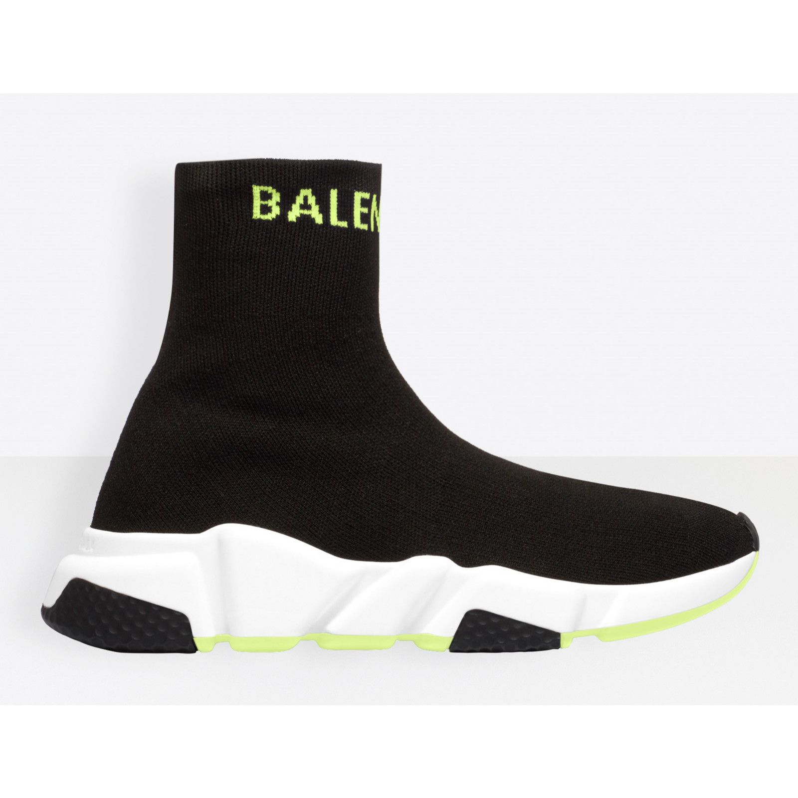 Balenciaga Balenciaga Mens Speed Black Yellow Logo Sock Flat Size US 12 / EU 45 - 3 Thumbnail