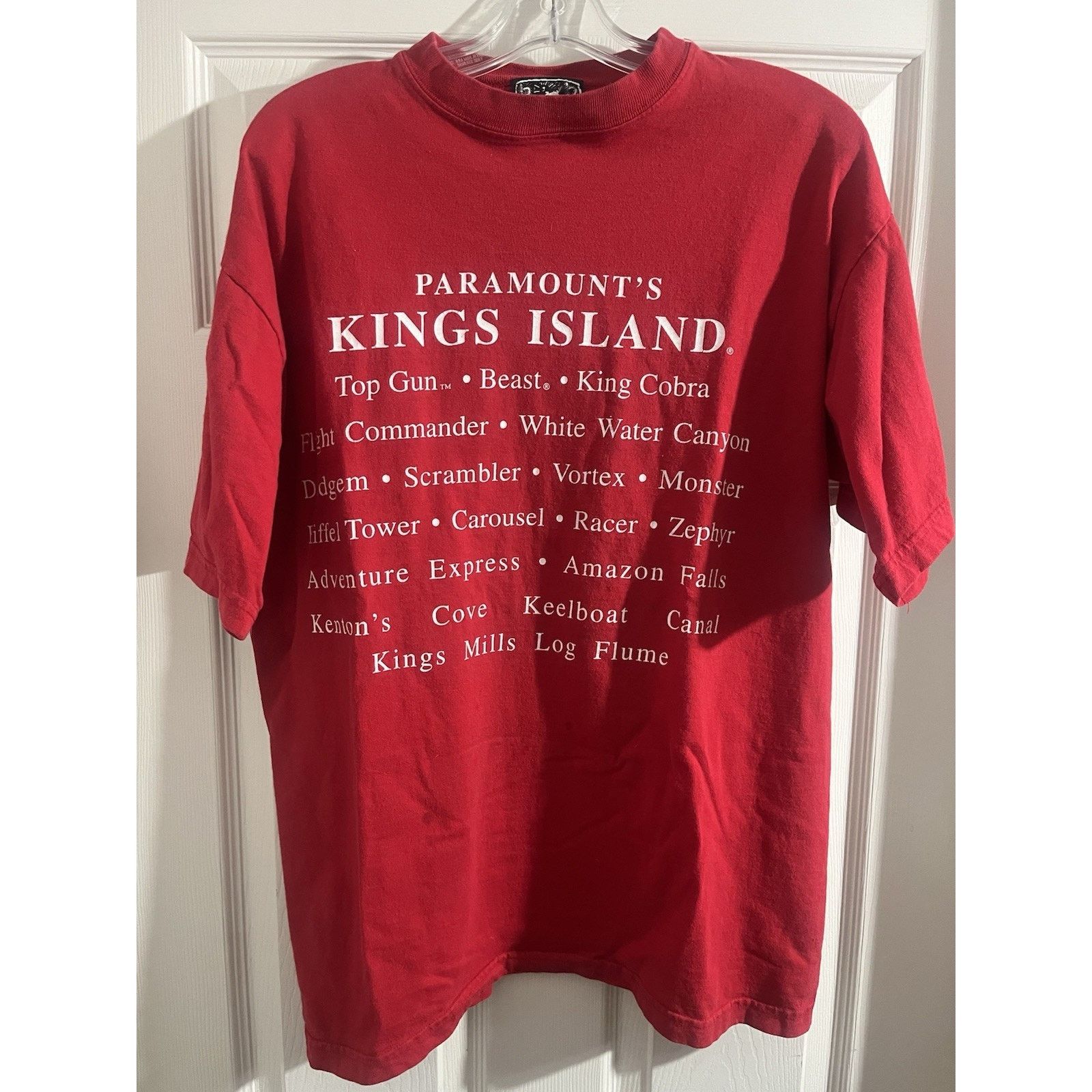 Other Vtg Kings Island Shirt Ride List Red Sz L/XL Rollercoaster Size US XL / EU 56 / 4 - 1 Thumbnail