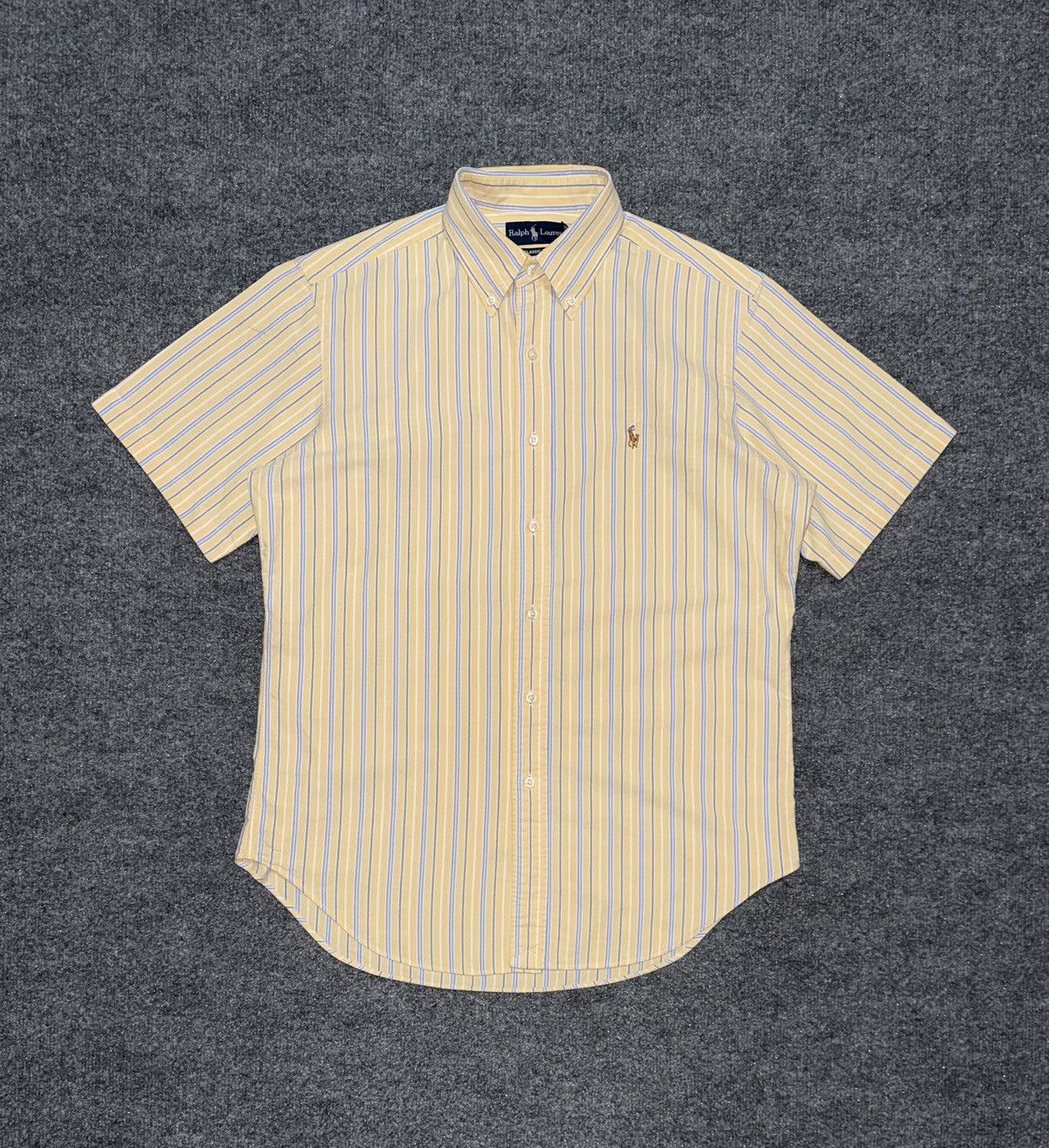 Vintage Ralph Lauren Yellow Stripe Oxford Shirt Medium