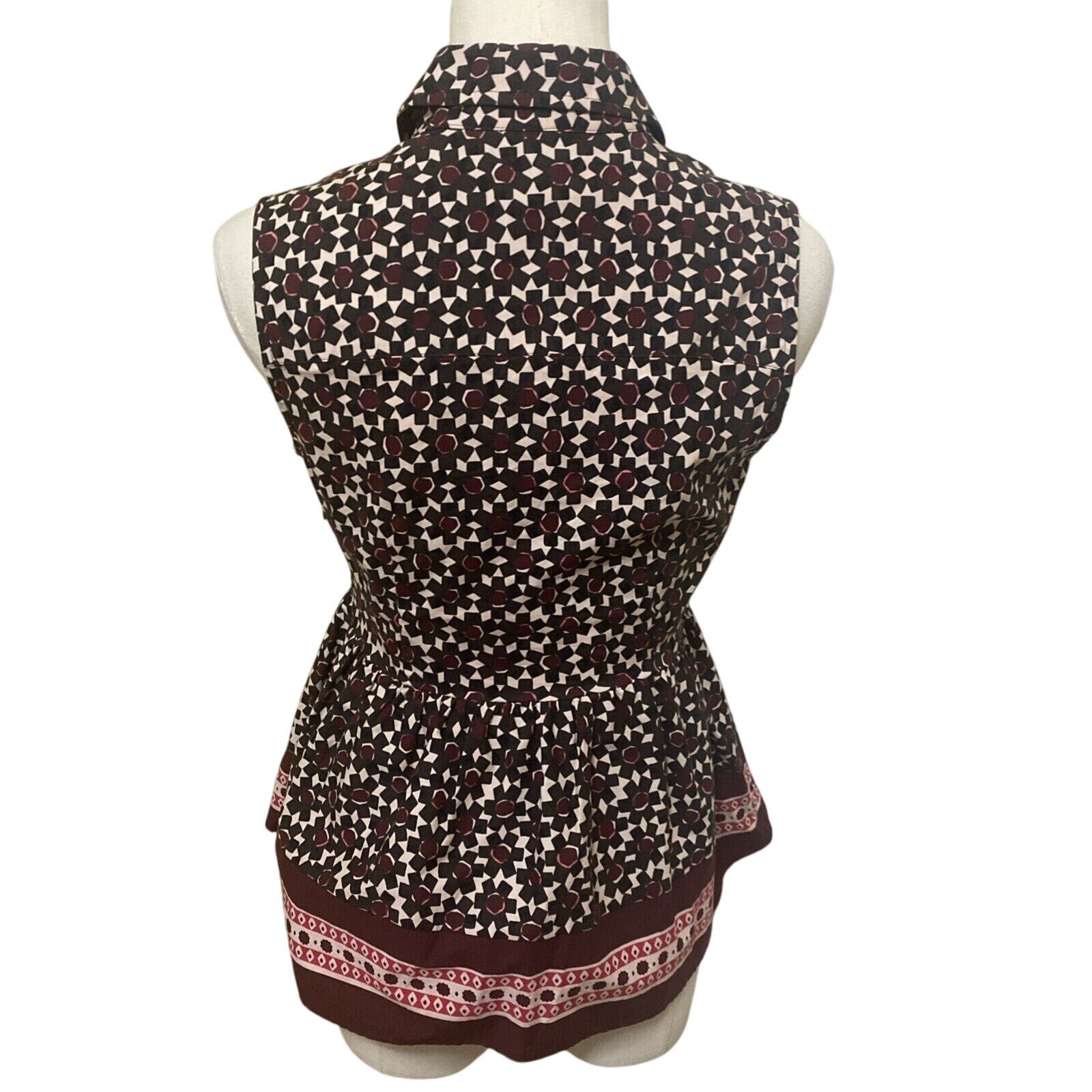 Kate Spade Kate Spade Geometric Sleeveless Peplum Top XS Size XS / US 0-2 / IT 36-38 - 7 Thumbnail