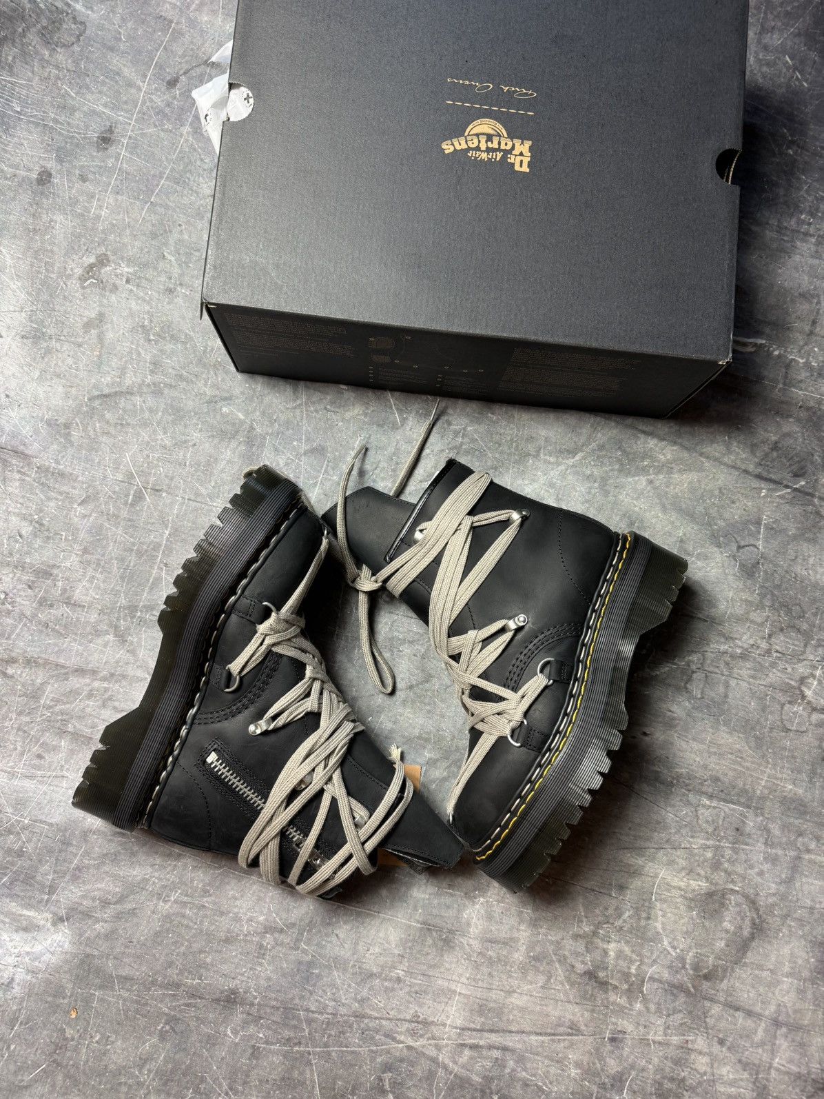 Dr. Martens × Rick Owens Rick Owens Dr. Martens 1460 Quad Megalace Boots Size US 13 / EU 46 - 1 Thumbnail