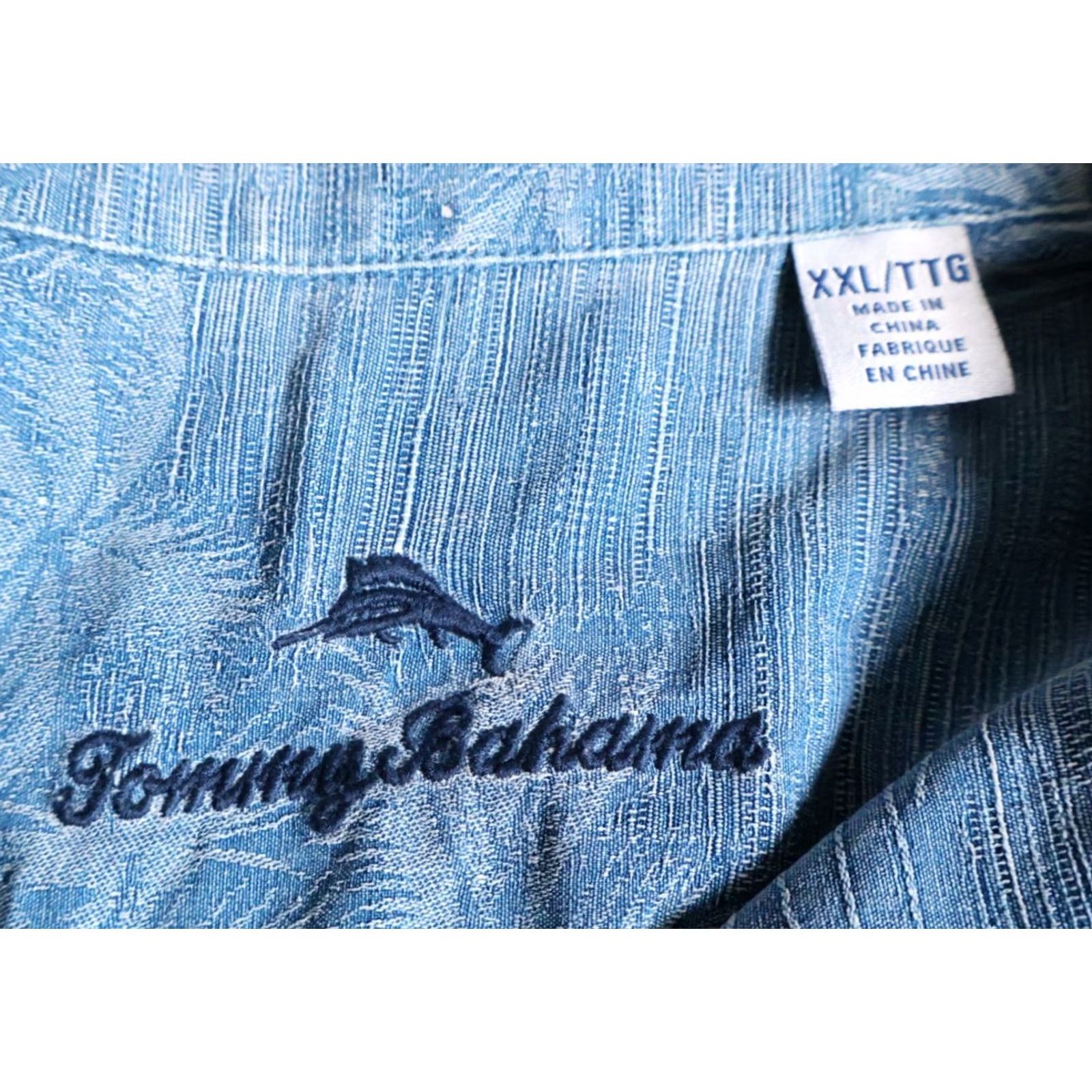 Tommy Bahama Tommy Bahama Silk Loop Collar Shirt Men's 2XL Blue Live Island Life Embroidered Size US XXL / EU 58 / 5 - 3 Thumbnail