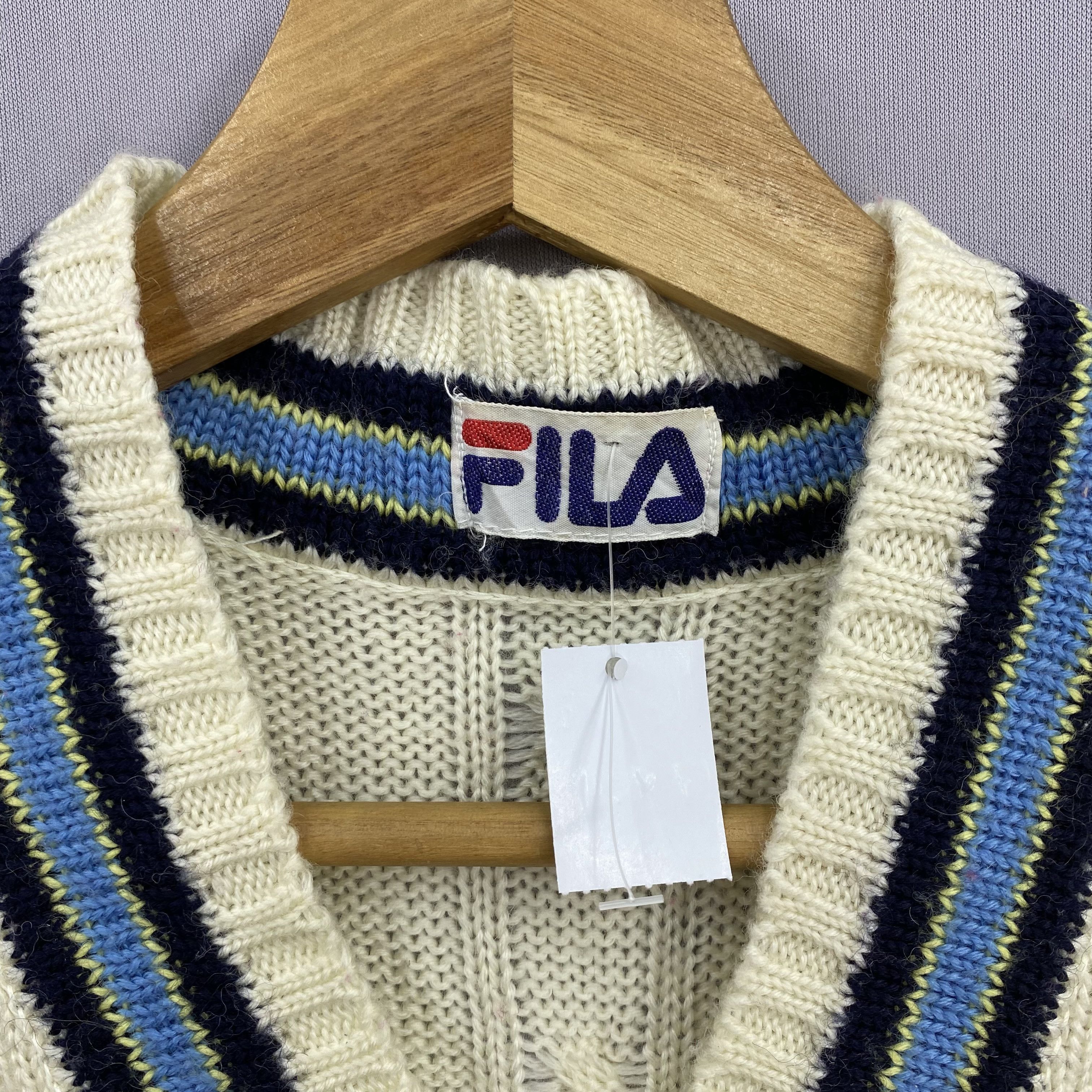 Fila Vintage 80s Fila Wool Vest Cable Knit Tennis Sweater Size US XS / EU 42 / 0 - 5 Thumbnail