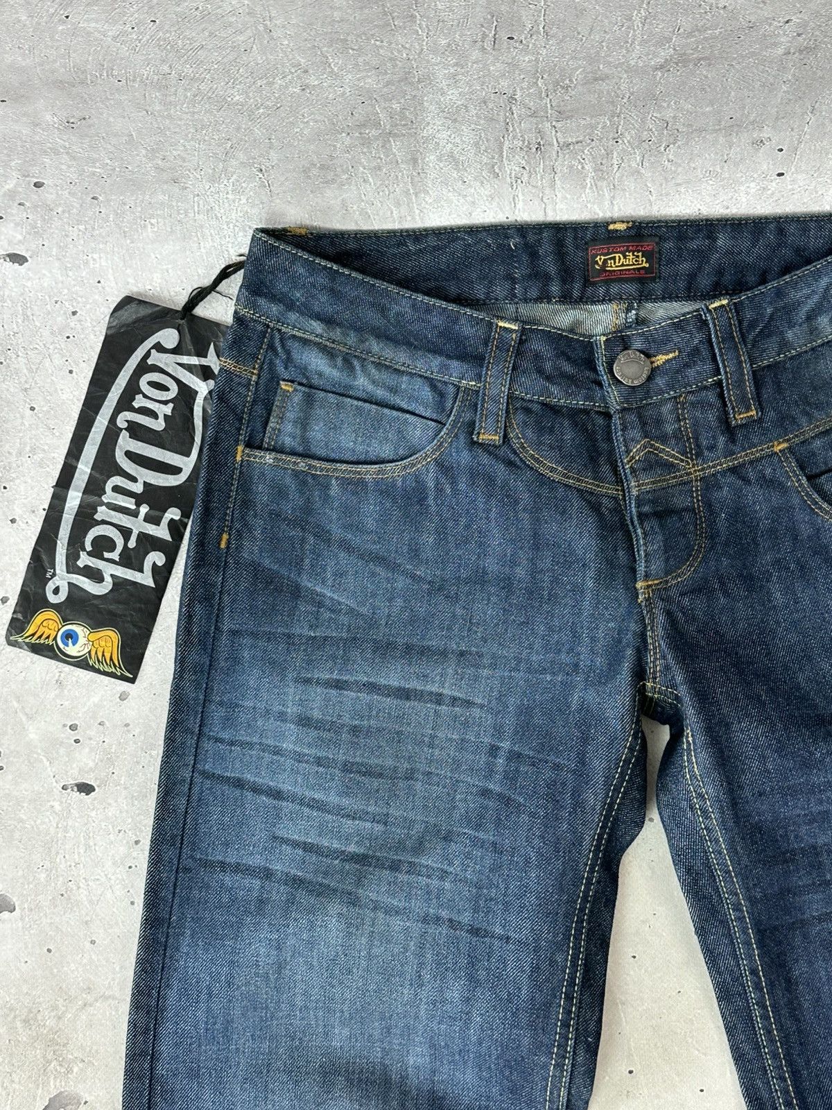 Von Dutch NEW Von Dutch Navy Washed Cotton Women’s Denim Pants Size 28" / US 6 / IT 42 - 5 Thumbnail
