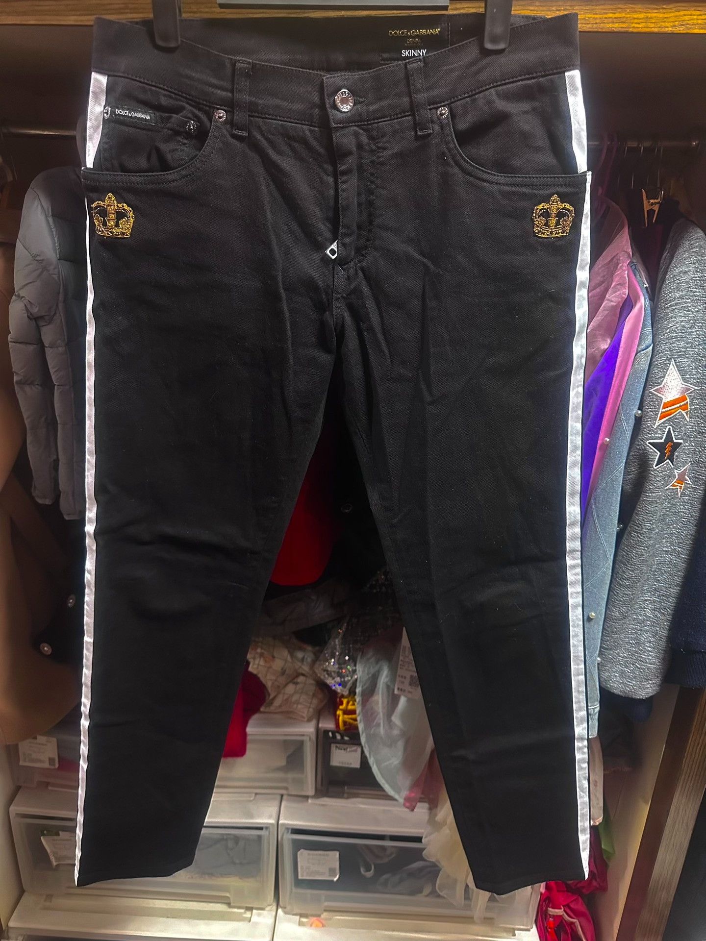 Dolce & Gabbana Dolce & Gabbana Crown Embroidery Jeans 48 Size US 32 / EU 48 - 1 Thumbnail