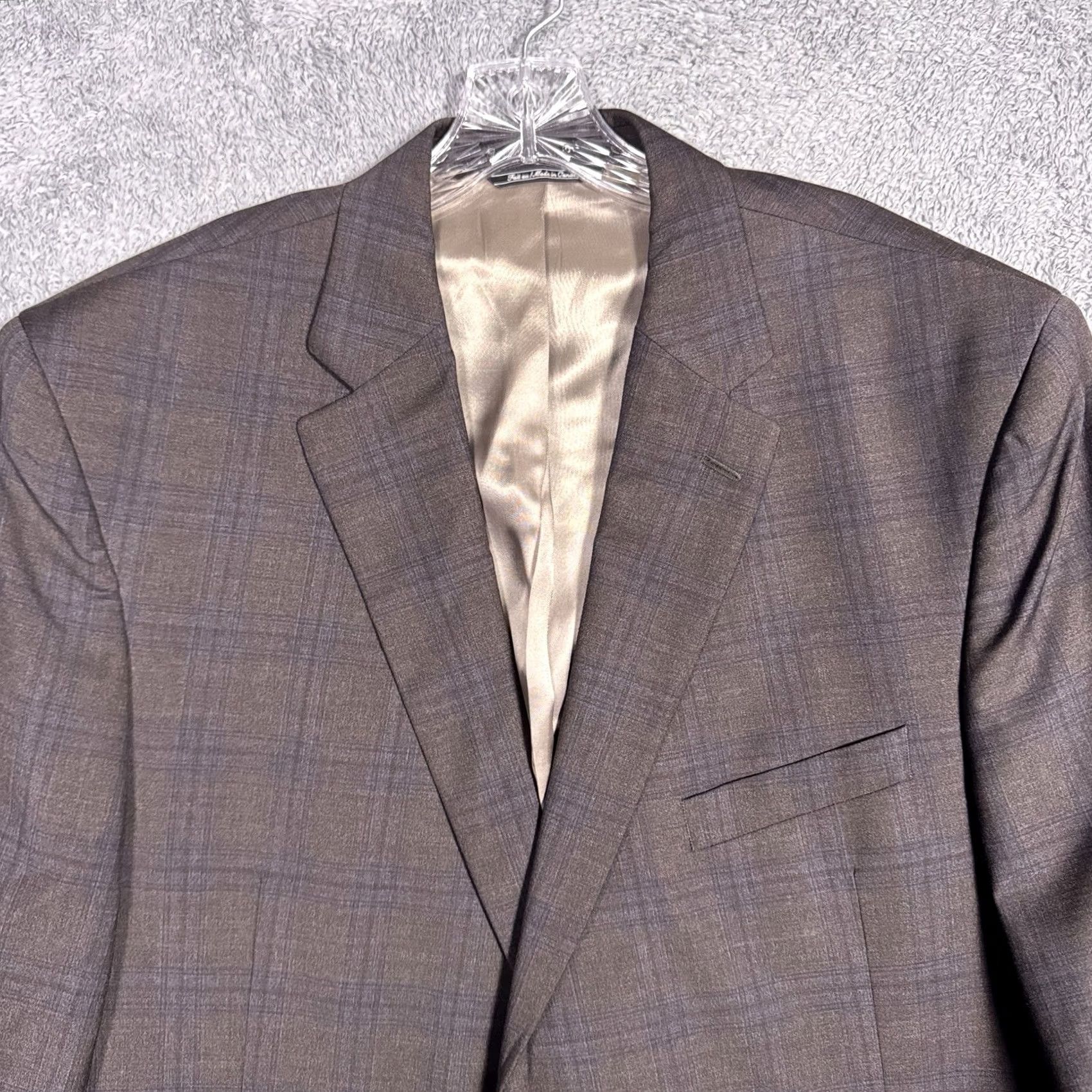 Jack Victor Jack Victor Sport Coat Men 48L Blazer Wool Windowpane CT Vimy Super 110s Size 48R - 2 Thumbnail