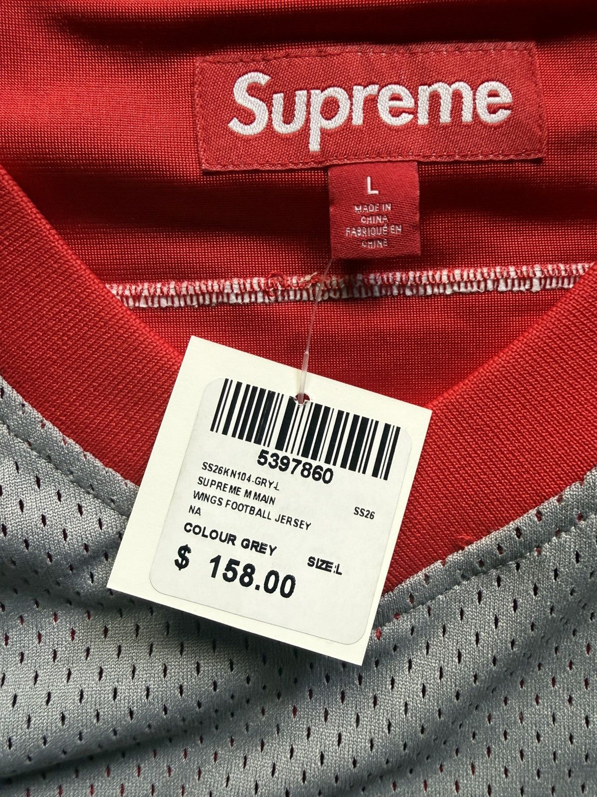 Supreme Supreme Wings Football Jersey Grey Size US L / EU 52-54 / 3 - 3 Thumbnail