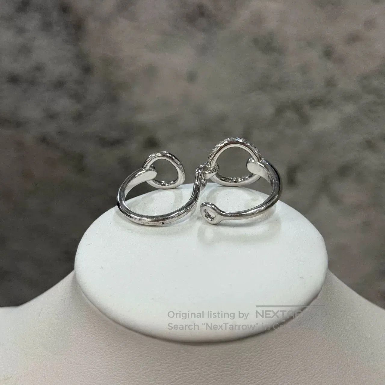 Hermes Hermes Double Light White Gold Ring. Size ONE SIZE - 2 Thumbnail