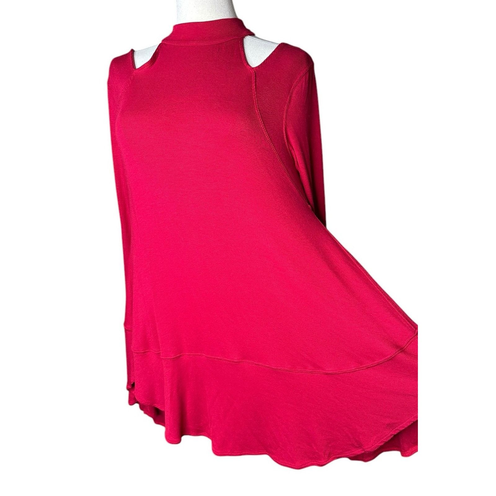 Free People Free People Red Downtown Girl Cut Out Swing Tunic Top Size S / US 4 / IT 40 - 5 Thumbnail