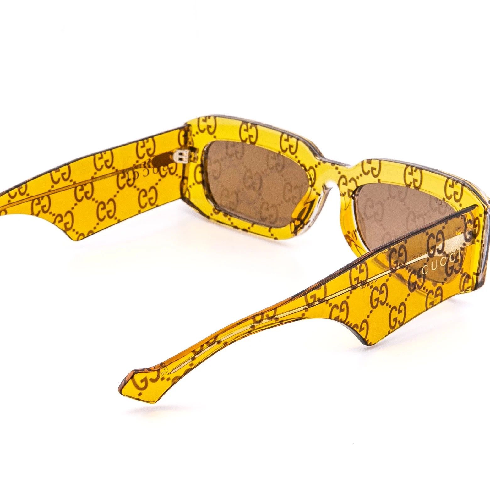 Gucci GUCCI 1426 Crystal Yellow GG Logo Gg1426S Sunglasses 007 Size ONE SIZE - 3 Thumbnail
