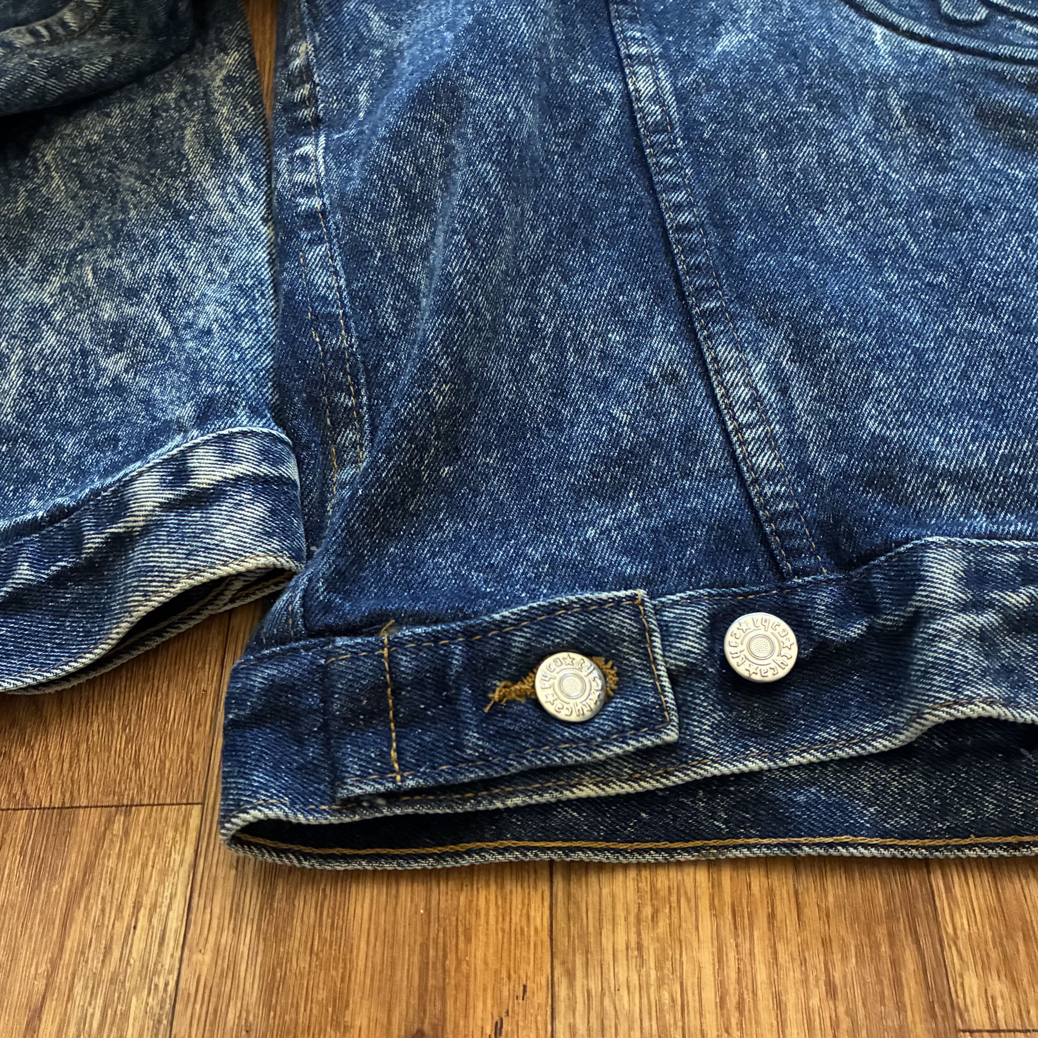 Other 80s Smith & Wesson Acid Wash Denim Trucker Jacket USA L Size US L / EU 52-54 / 3 - 8 Thumbnail
