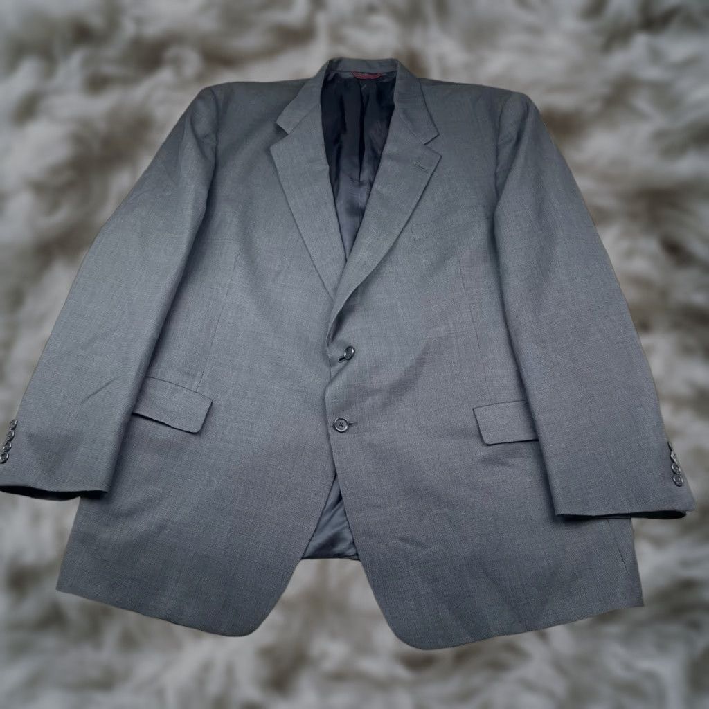 Hart Schaffner Marx Hart Schaffner Marx Blazer Blue 100% Wool Two-Button Long Blue Size 50 Mens Big & Tall Jacket Style Notch Lapel Size 50R - 1 Thumbnail