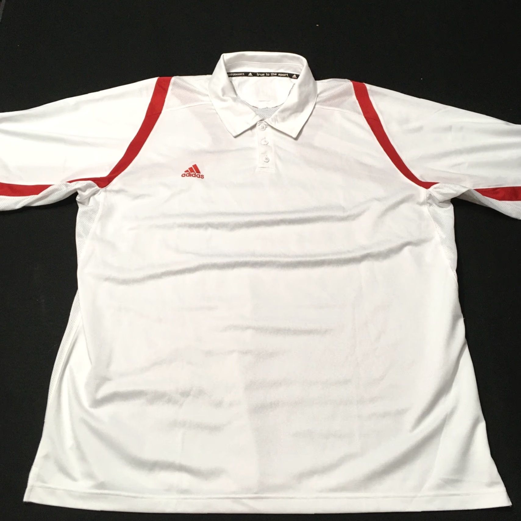 Adidas adidas Polo Shirt Men's XL White Red Tennis Polo Shirt Short Sleeve Collared Size US XL / EU 56 / 4 - 7 Thumbnail